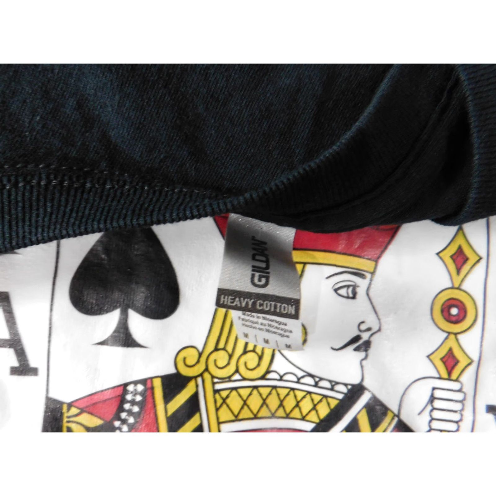 Gildan Gildan Mens T-Shirt Shirt Short Sleeve Black Cotton V-Neck M Card Deck Jack of Spades Vintage: No (Regular) Size US M / EU 48-50 / 2 - 5 Thumbnail