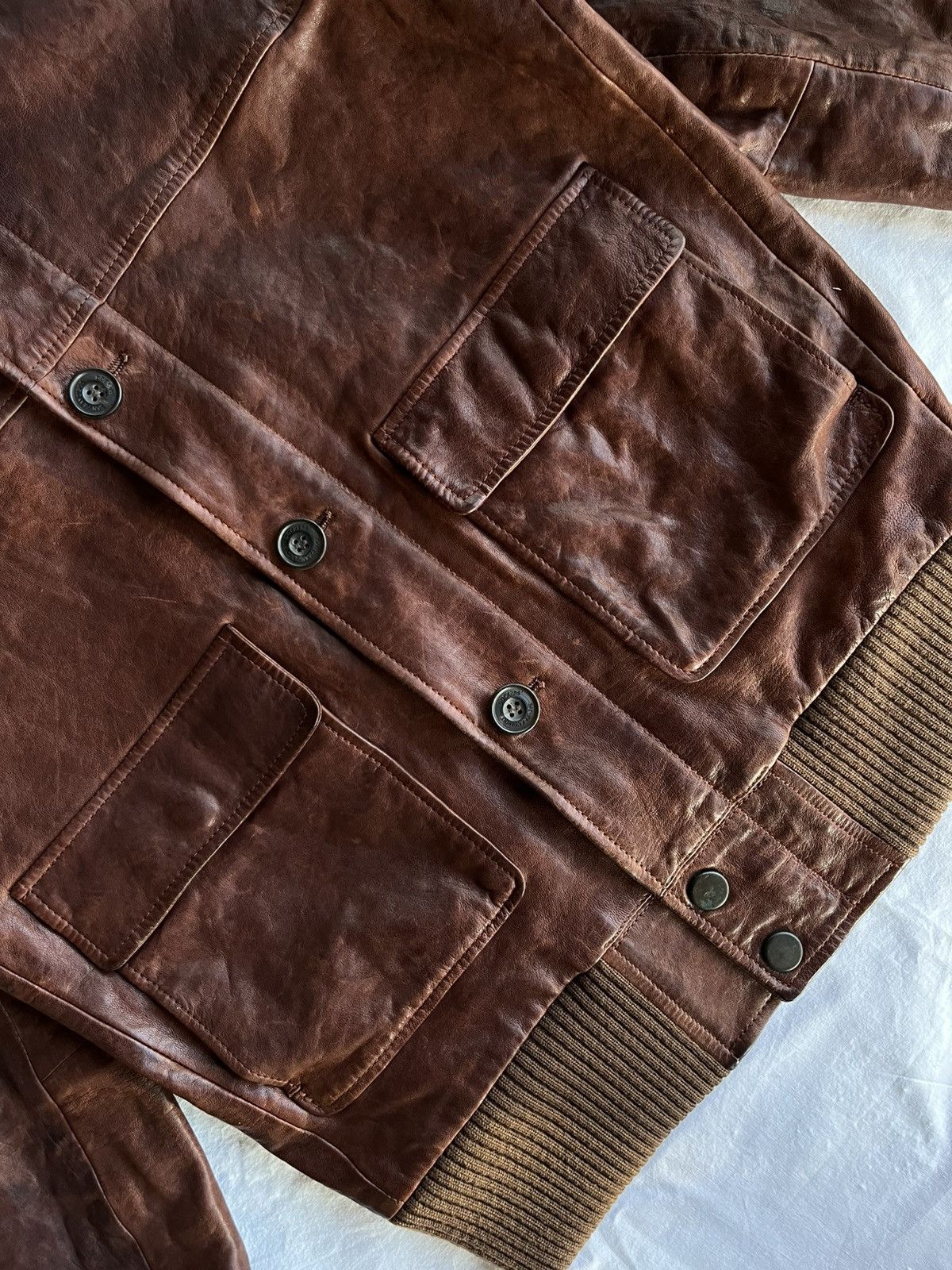 Japanese Brand Vintage Leather Bomber Artisanal Archive Piece CCP Size US M / EU 48-50 / 2 - 4 Thumbnail