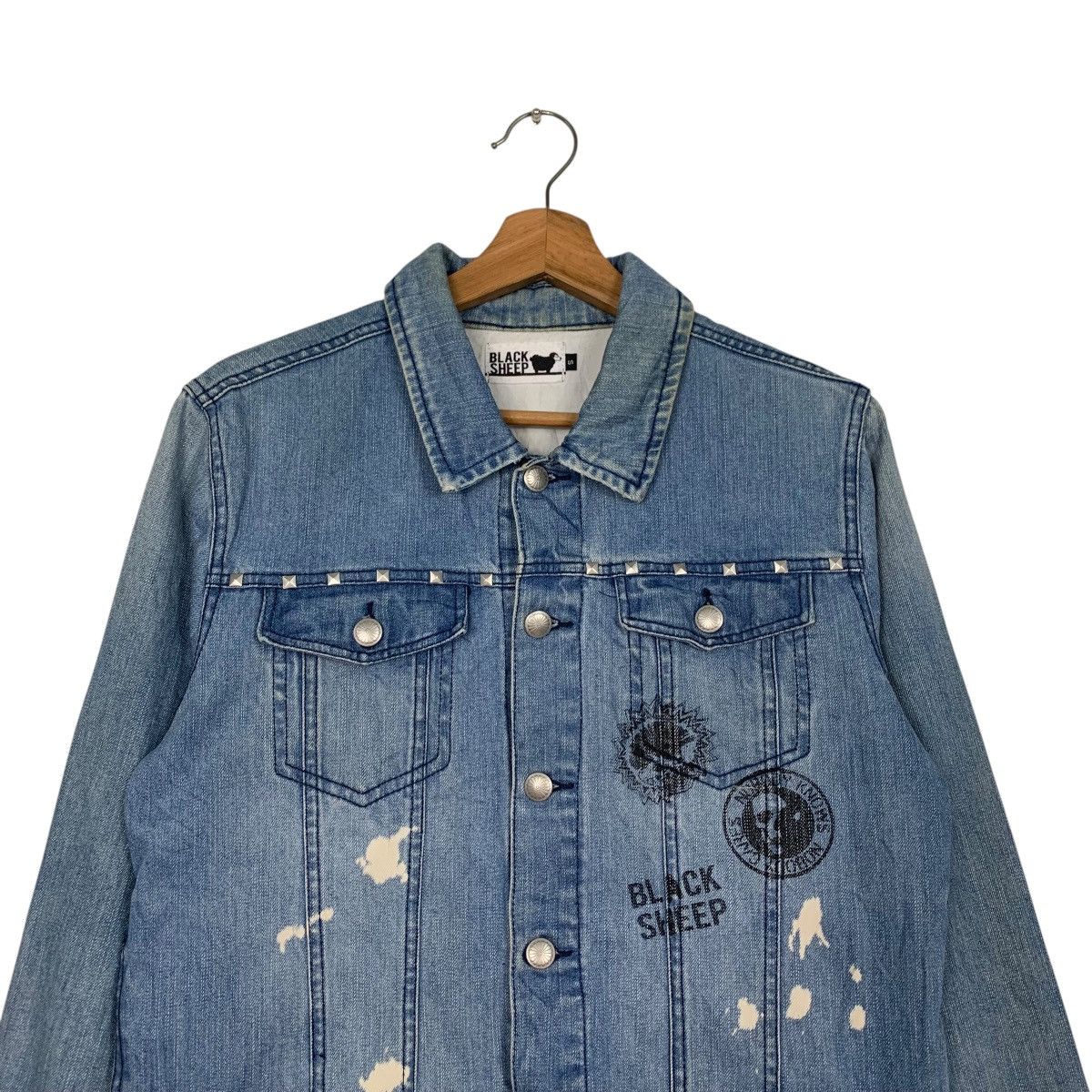 Black Sheep BLACK SHEEP Washed Blue Studded Denim Jacket #2734-C123 Size US S / EU 44-46 / 1 - 2 Thumbnail