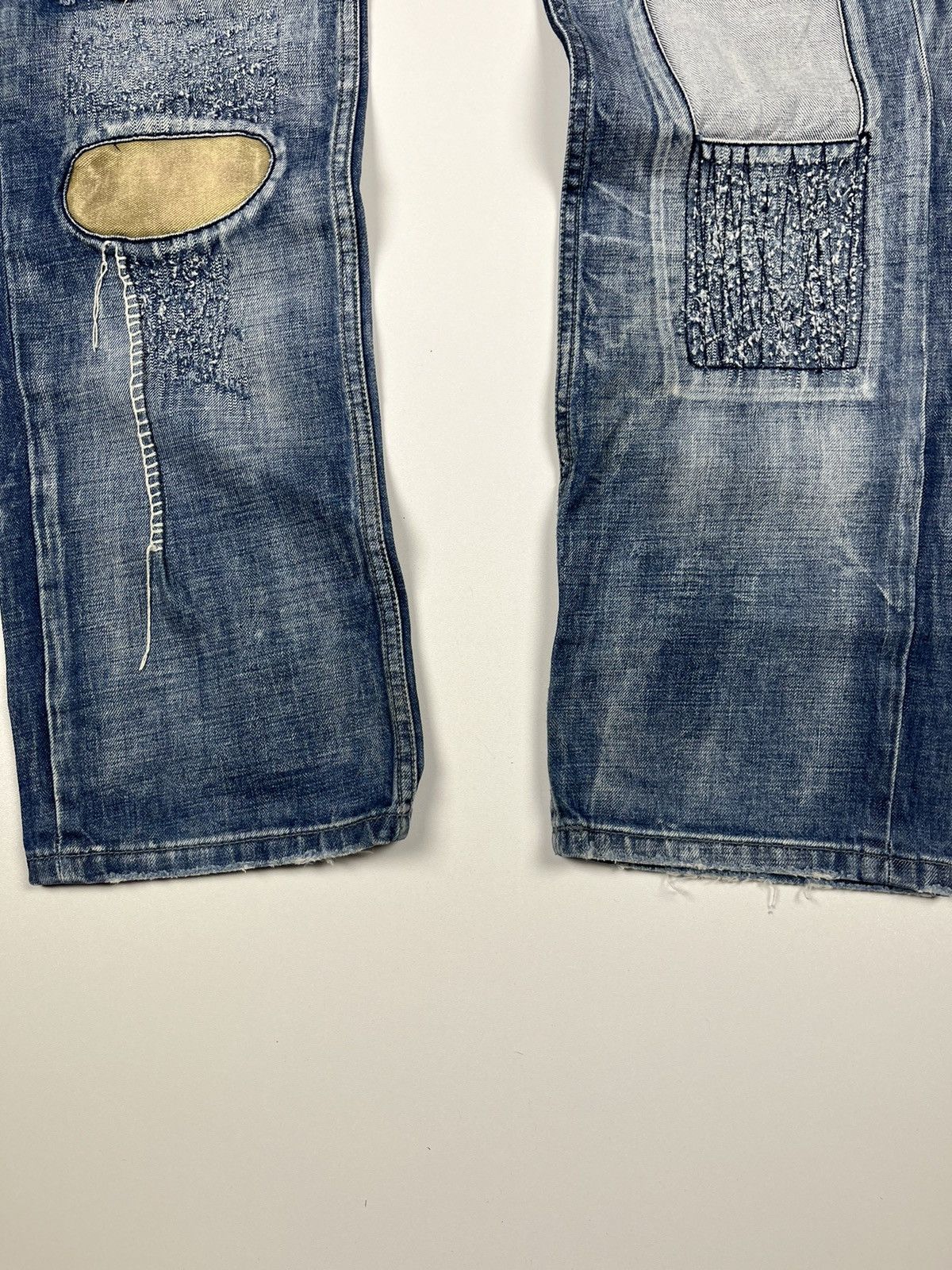 Japanese Brand Tough jeansmith patchwork distressed denim jeans Size US 30 / EU 46 - 3 Thumbnail