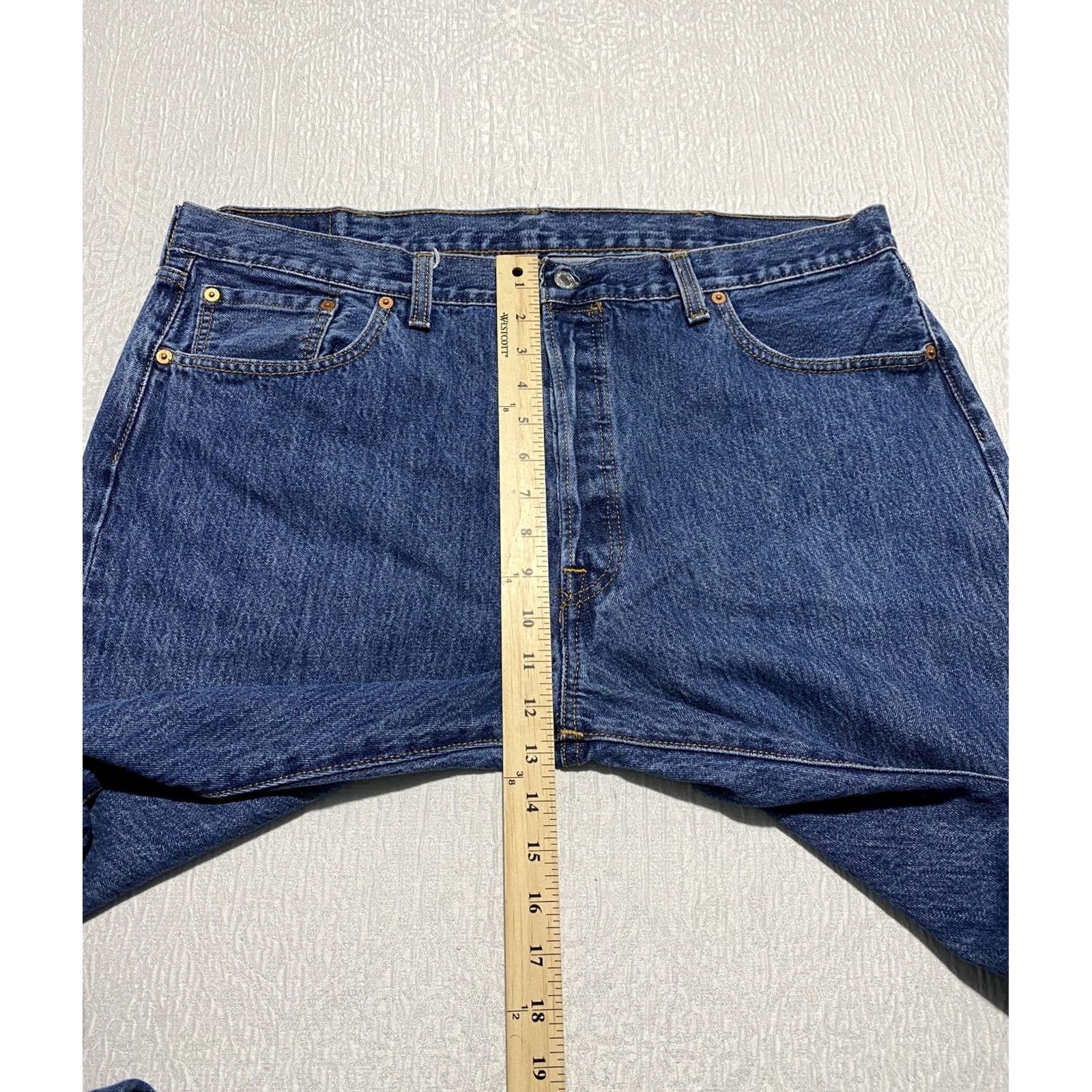 Levi's Levi's 501 Jeans Mens 40x30 Blue Denim Straight Leg Button Fly Classic Size US 40 / EU 56 - 5 Thumbnail