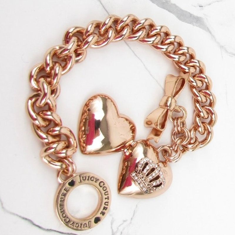 Juicy Couture juicy Couture Bow Toggle Heart Crown Locket Bracelet Size ONE SIZE - 4 Thumbnail