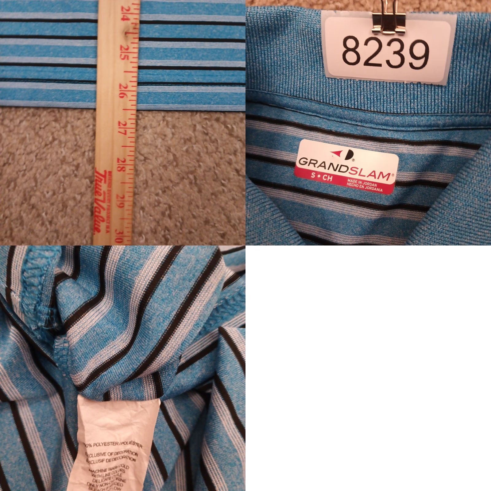 Vintage Grand Slam Polo Shirt Mens Small Blue Striped Short Sleeve Polyester Polo Shirt Mens S Blue Striped Short Sleeve Polyester Size US S / EU 44-46 / 1 - 8 Thumbnail