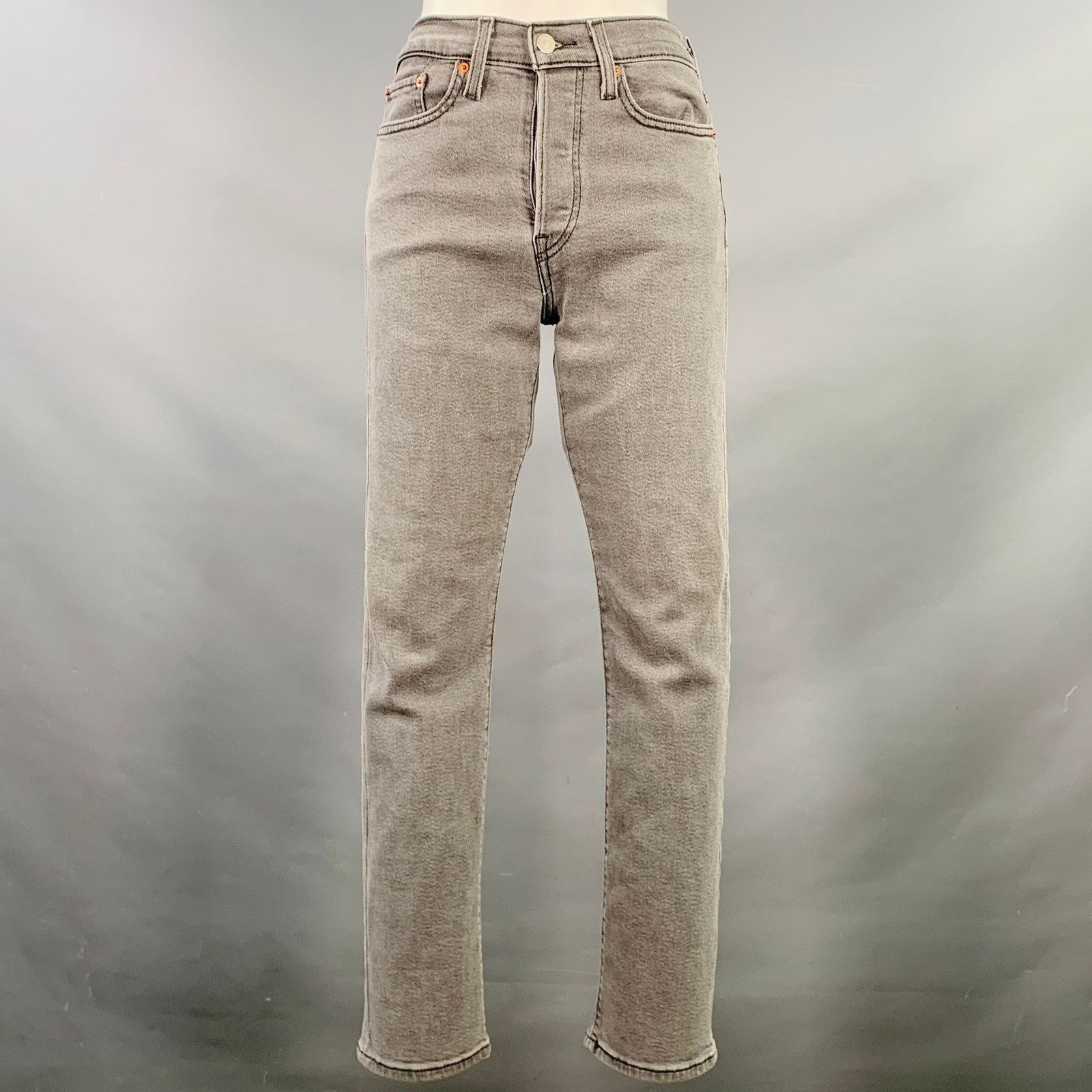 Levi's 27 Wedgie Straight Grey Cotton Blend Button Fly Jeans Size 27" / US 4 / IT 40 - 1 Thumbnail