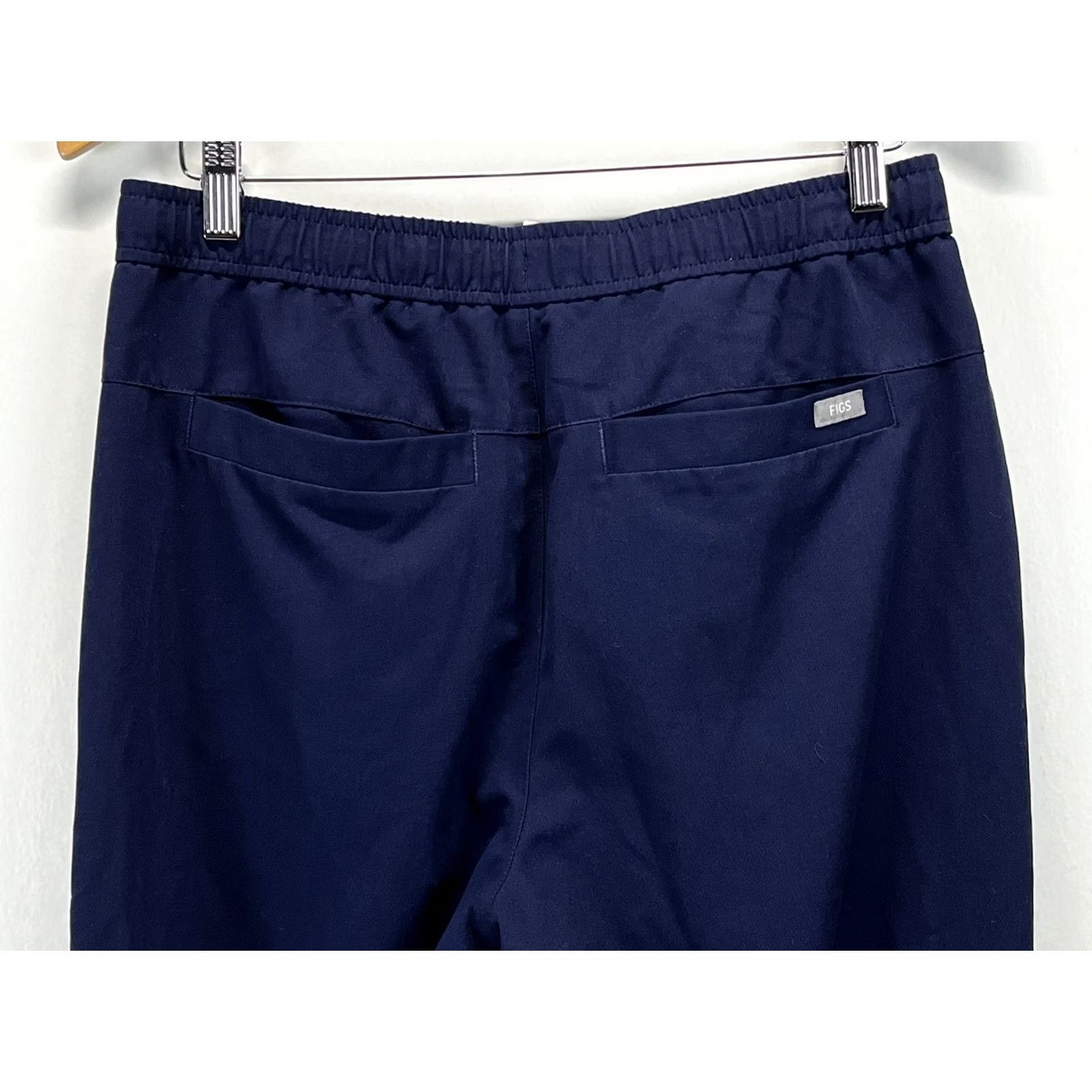 Vintage FIGS Technical Scrubs Jogger Pants Adult Medium Navy Blue Polyester Blend Unisex Medical Pockets Drawstring VGUC Size US 31 - 4 Thumbnail
