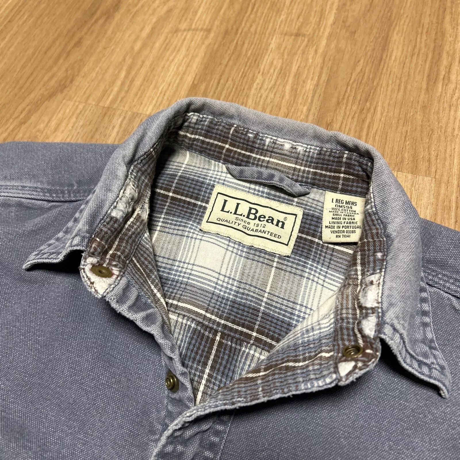 L.L. Bean VTG LL Bean Flannel Lined Shacket Men’s L Canvas Size US L / EU 52-54 / 3 - 7 Thumbnail