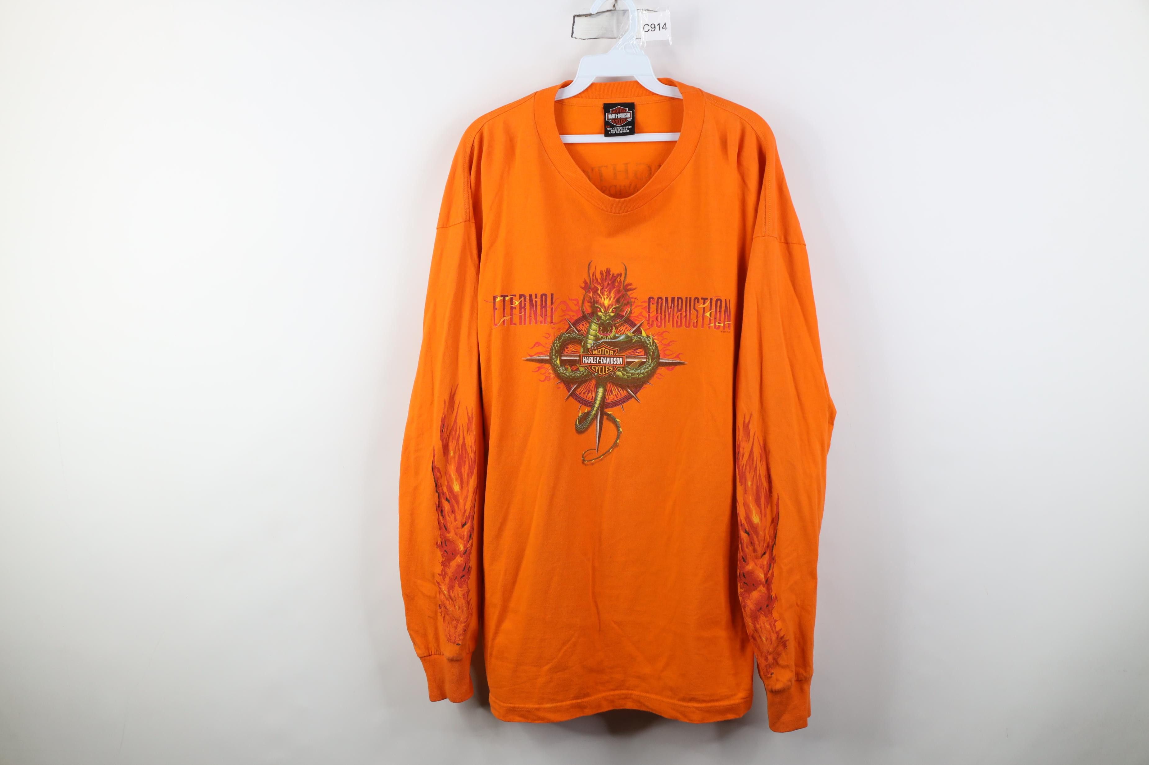 Harley Davidson Vintage Y2K 2001 Harley Davidson Dragon Long Sleeve T-Shirt Size US XXL / EU 58 / 5 - 1 Thumbnail