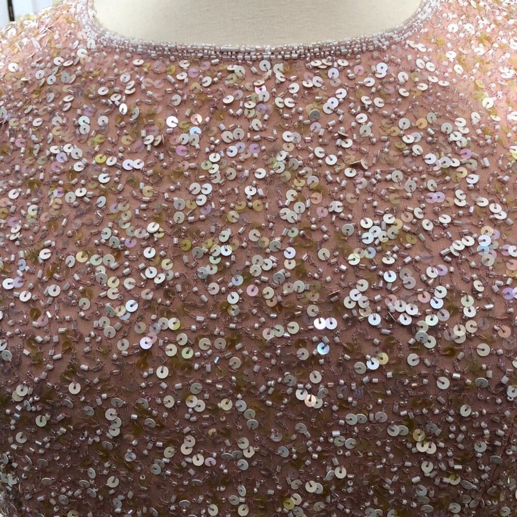 Vintage beaded sequined silk shiny pink blouse cocktail Sz XL Size XL / US 12-14 / IT 48-50 - 13 Thumbnail