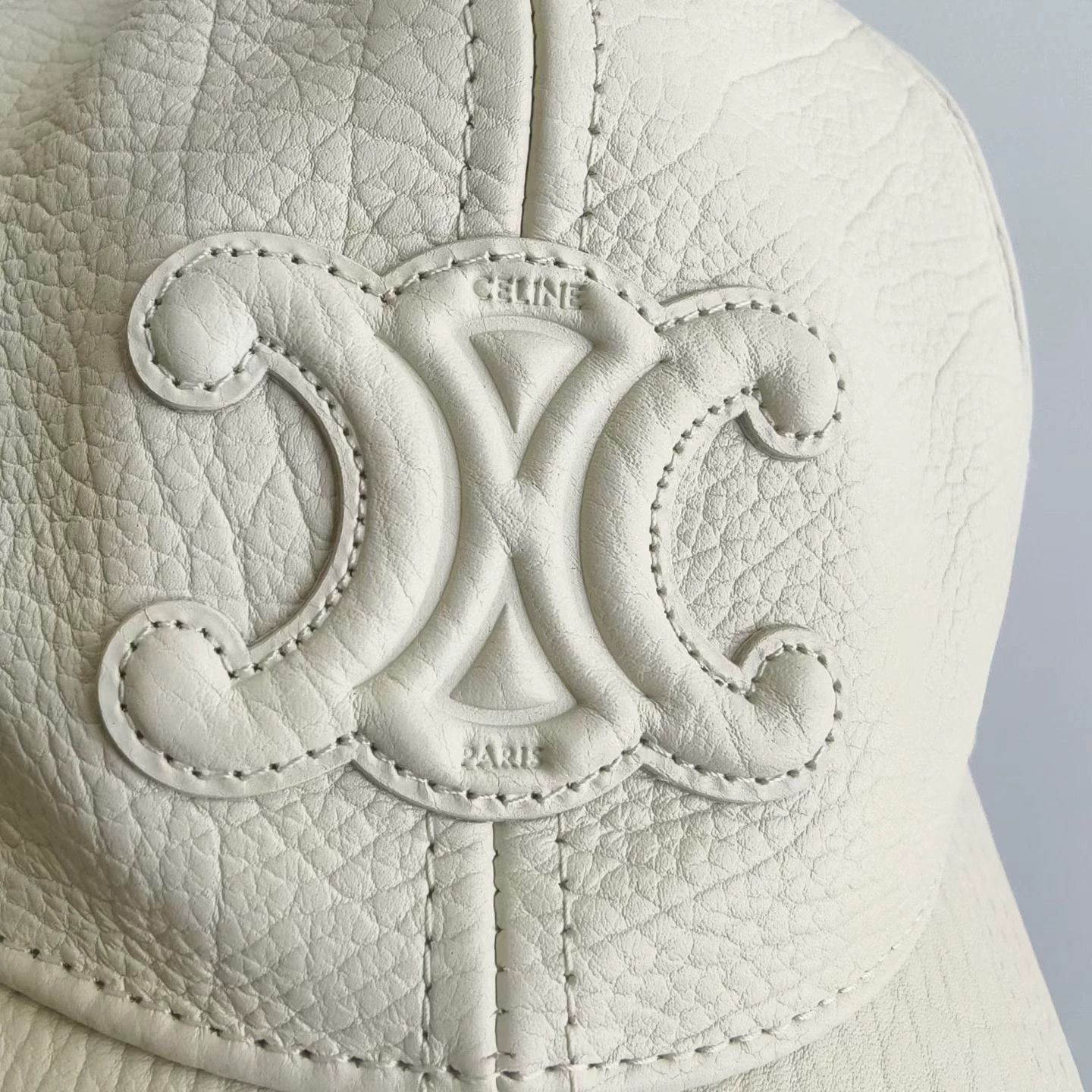 Celine CELINE women's white calfskin baseball cap, Size ONE SIZE - 3 Thumbnail