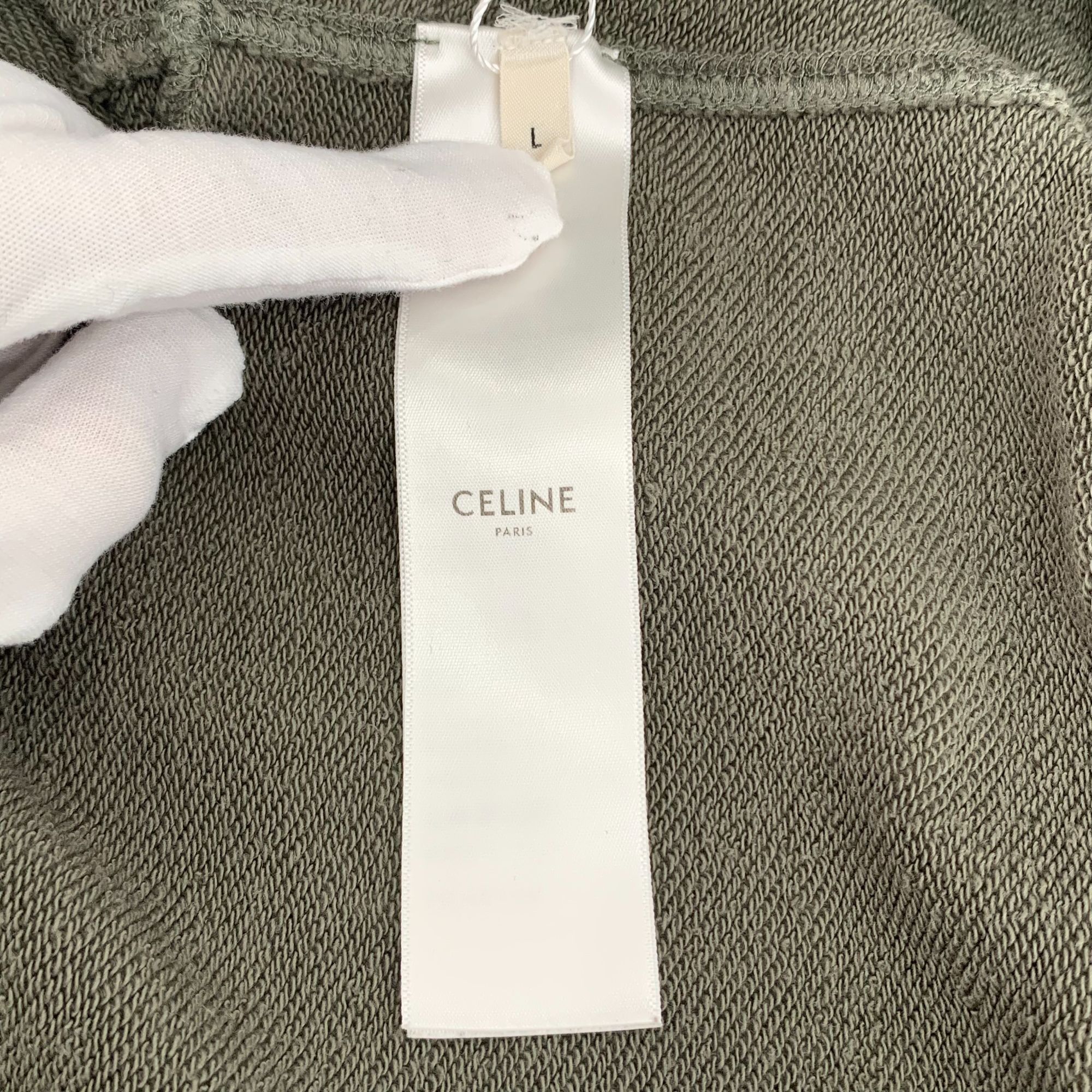 Celine Celine Green Logo Print Cotton Round Neck Long Sleeve Sweats Size L / US 10 / IT 46 - 5 Thumbnail