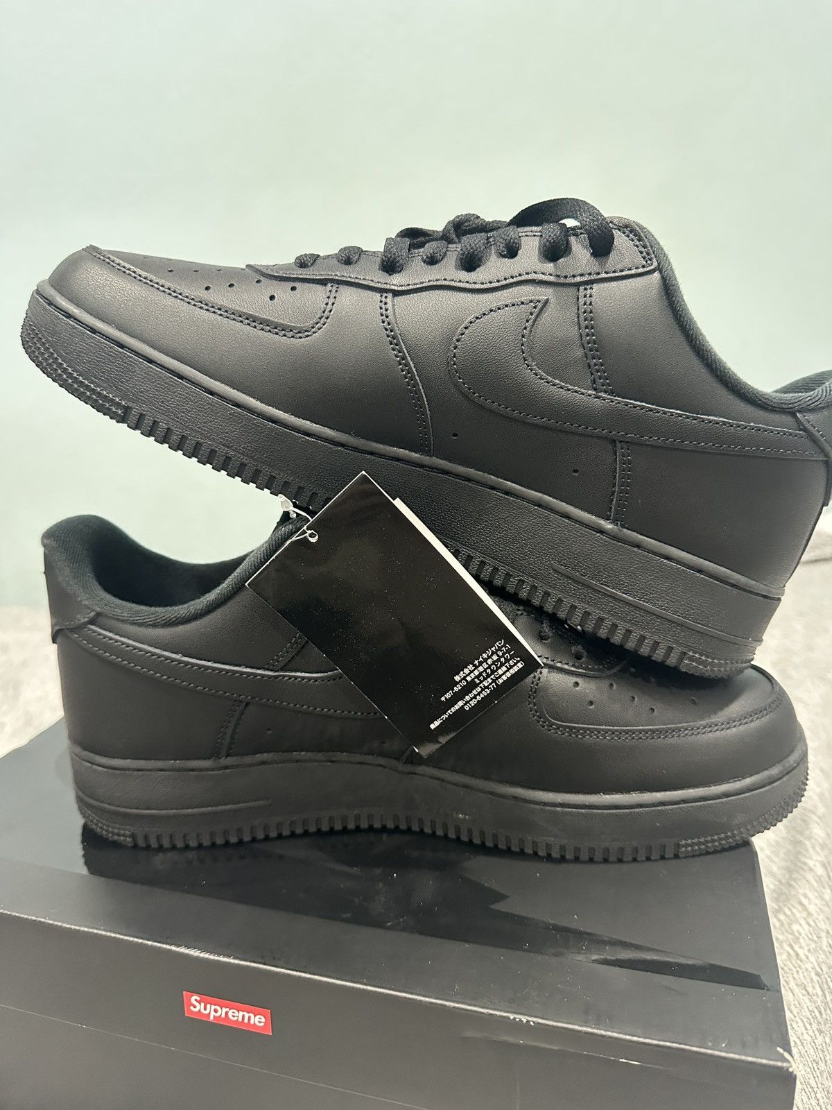 Nike × Supreme SZ 11 US MEN, 12.5 Wmn Nike Air Force 1 Low Supreme Black Size US 11 / EU 44 - 4 Thumbnail