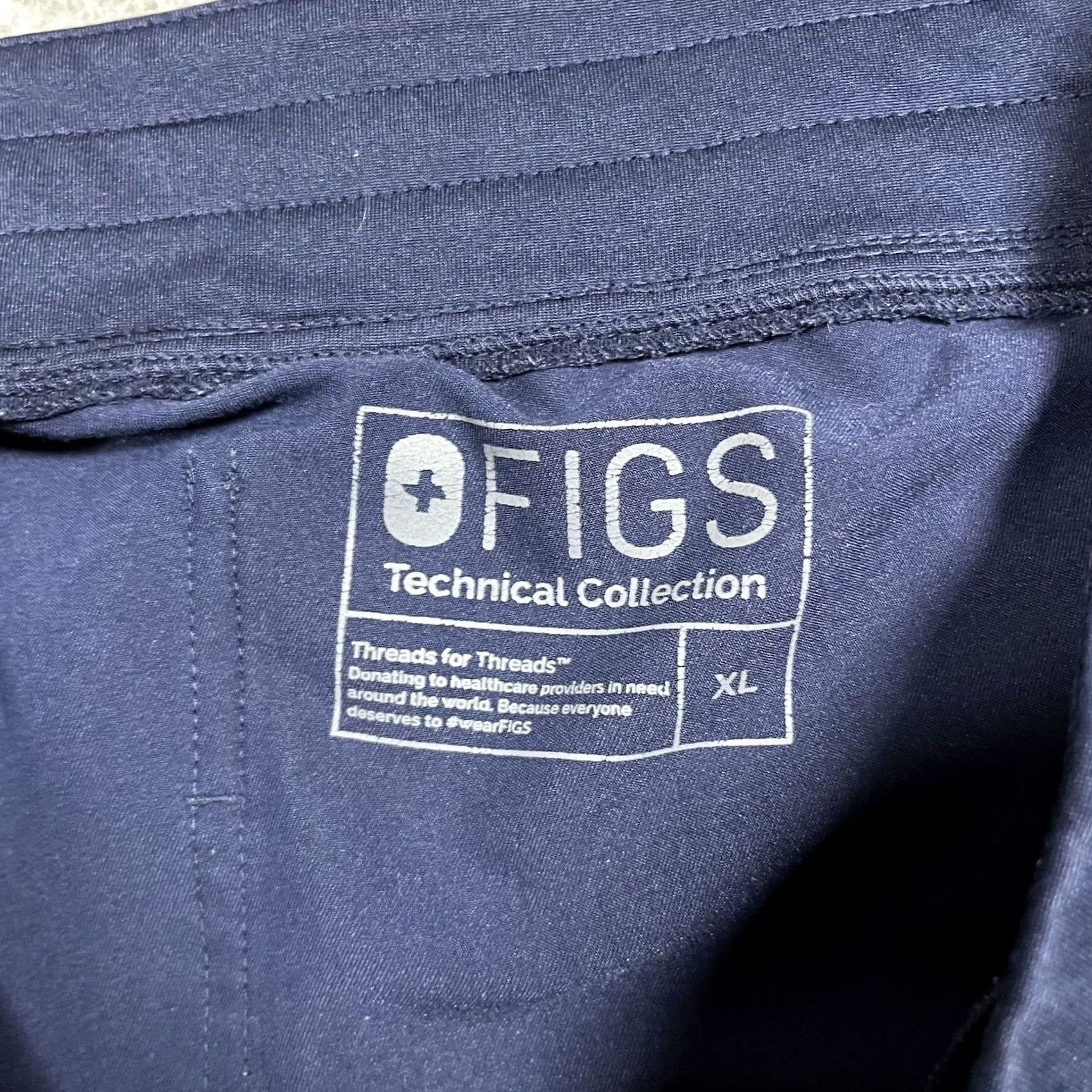 Vintage FIGS Scrub Pants Womens XL Blue Technical Collection Zamora Jogger Stretch Size 40" / US 18 - 2 Thumbnail