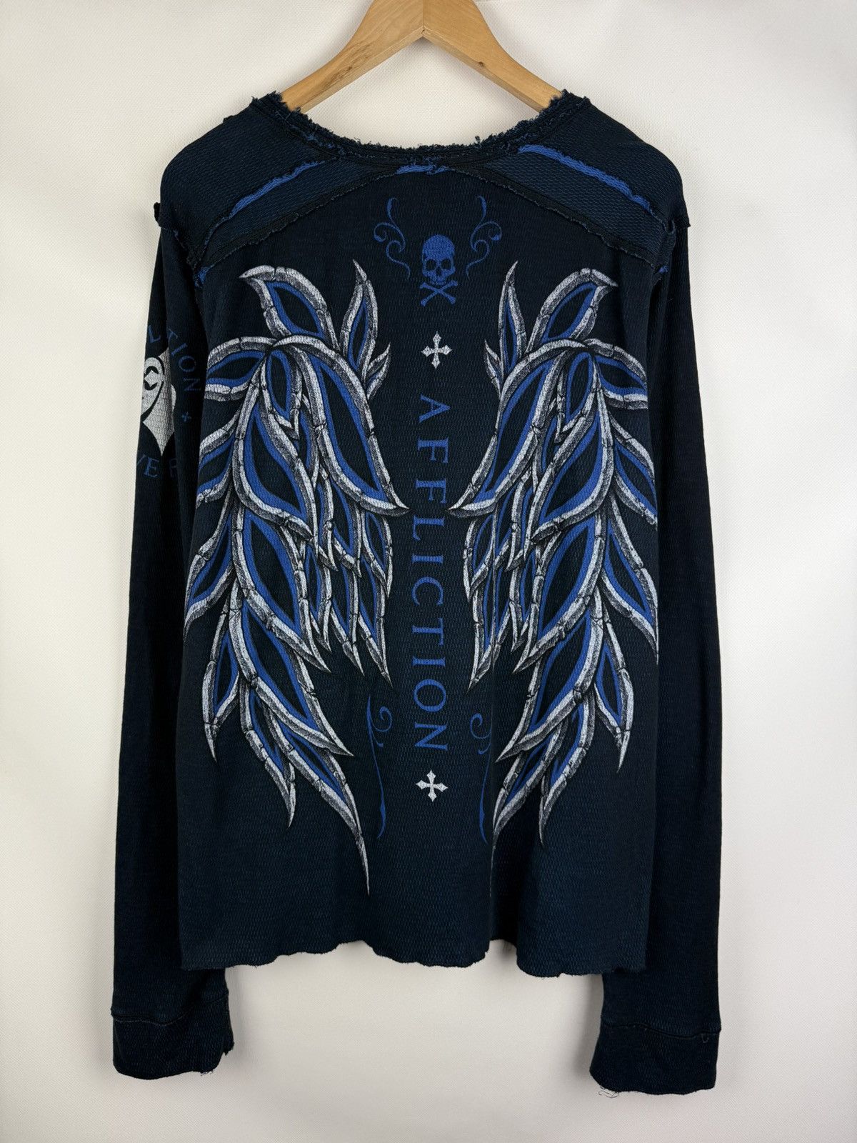 Affliction Affliction Y2K Overprinted Reversible Sweater L/S Pullover Size US XL / EU 56 / 4 - 11 Thumbnail