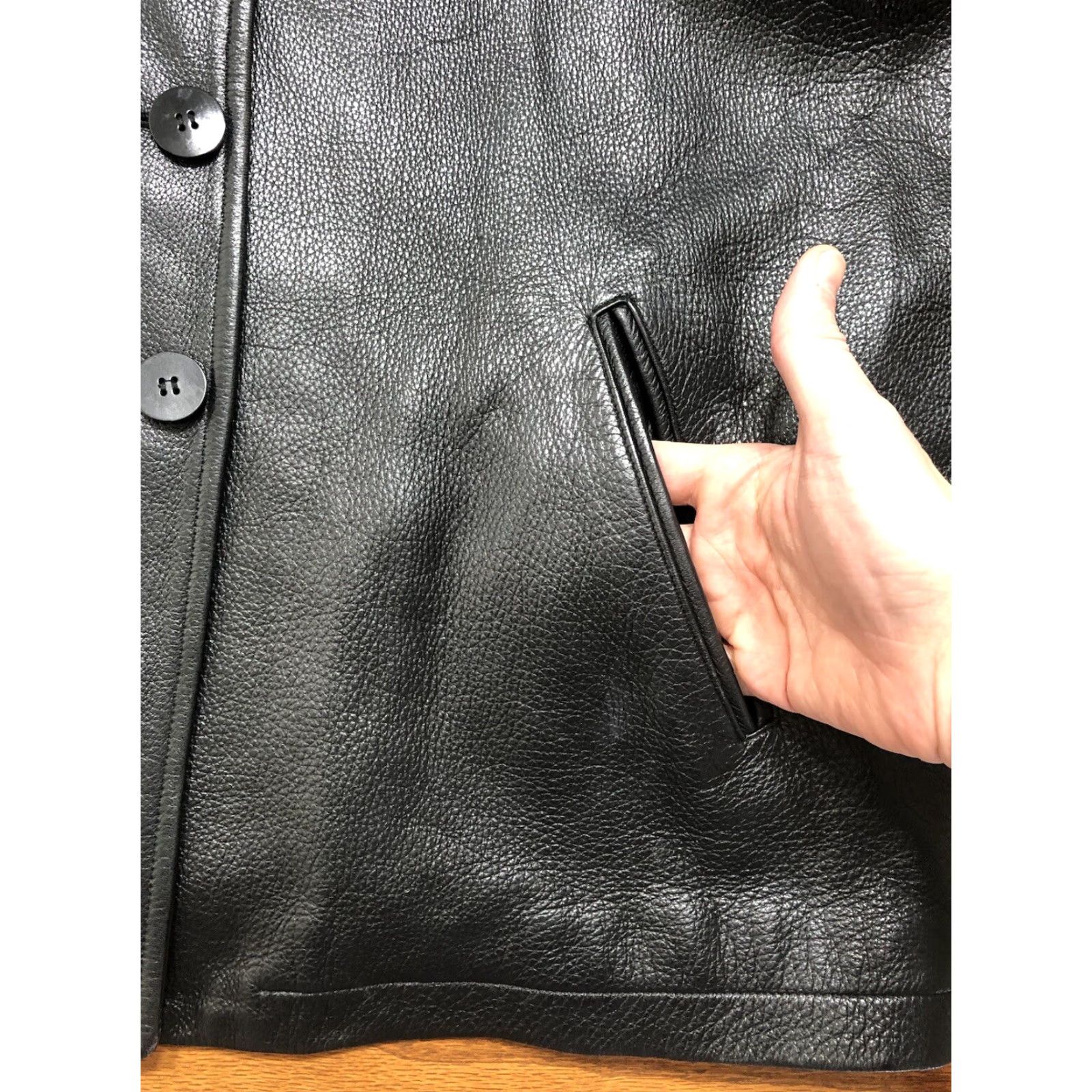 Vintage VINTAGE St. John Jacket Leather Black Button 5 Button Womens Large USA Made Overcoat Size L / US 10 / IT 46 - 5 Thumbnail