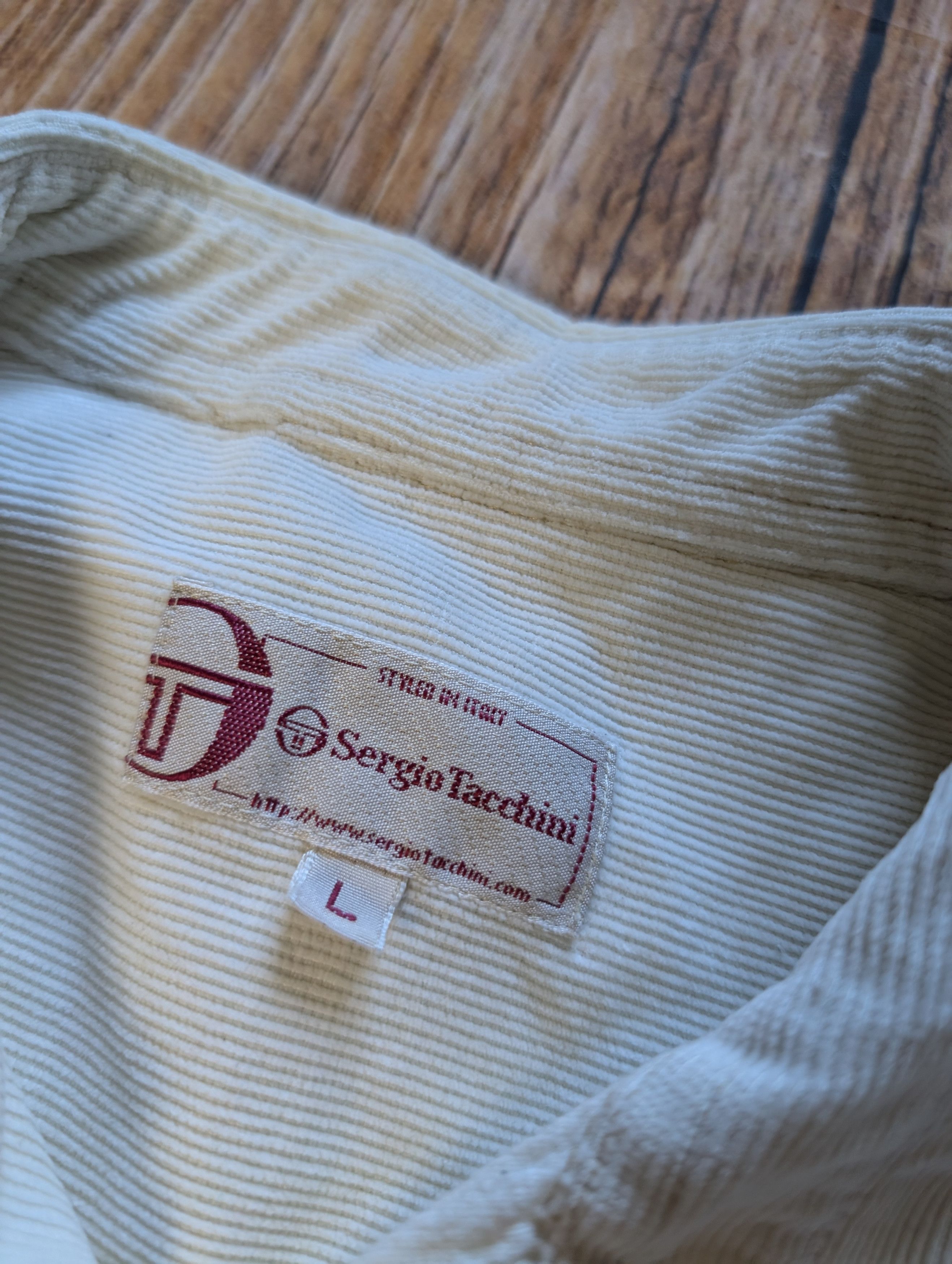 Sergio Tacchini × Vintage Ivory white Sergio Tacchini corduroy overshirt texas western Size US L / EU 52-54 / 3 - 3 Thumbnail