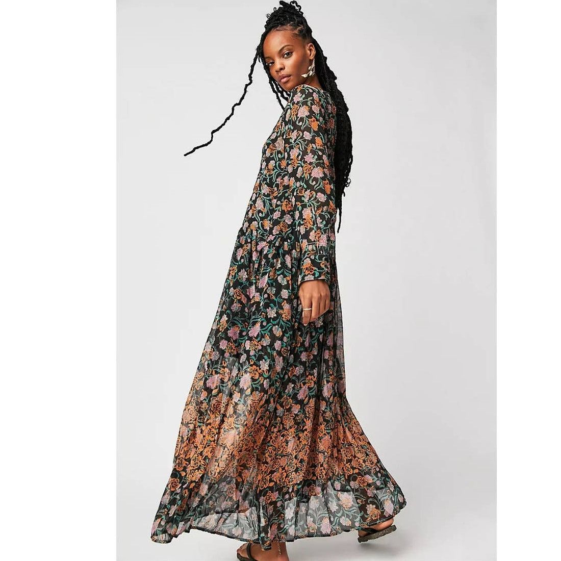 Free People New Free People See It Through Dress $168 X-SMALL Black Size XS / US 0-2 / IT 36-38 - 4 Thumbnail