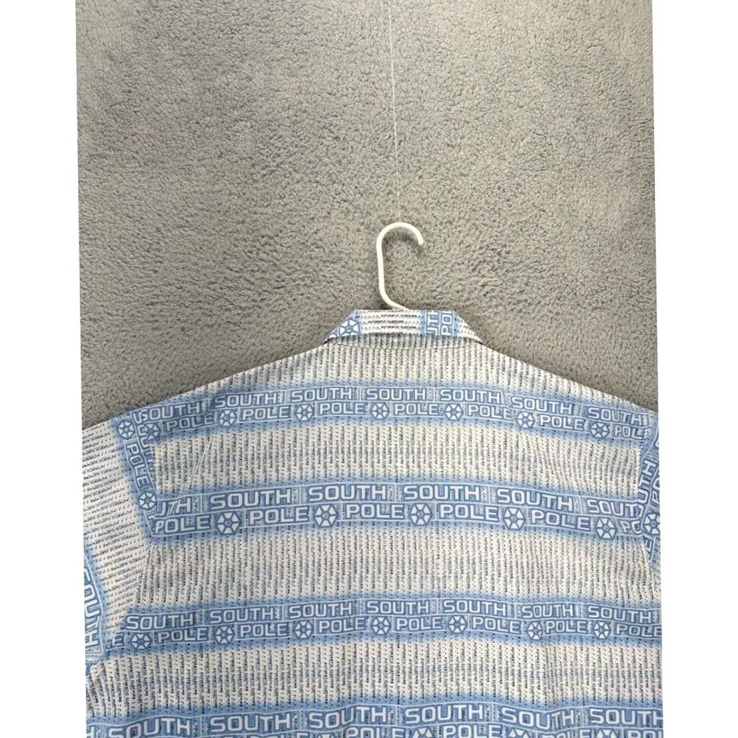 Southpole Southpole Button Down Shirt Adult 2XL Blue Graphic Print Baggy Pocket Y2K Mens Size US XXL / EU 58 / 5 - 5 Thumbnail