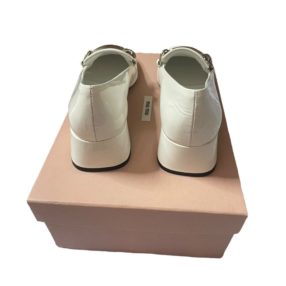 Miu Miu Loaders white leather Miu Miu size EU 37 Size US 7 / IT 37 - 4 Thumbnail