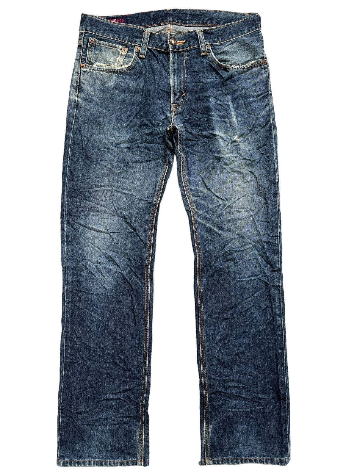 Edwin VINTAGE EDWIN 503ZZ DISTRESSED DENIM JEANS Size US 35 - 4 Thumbnail