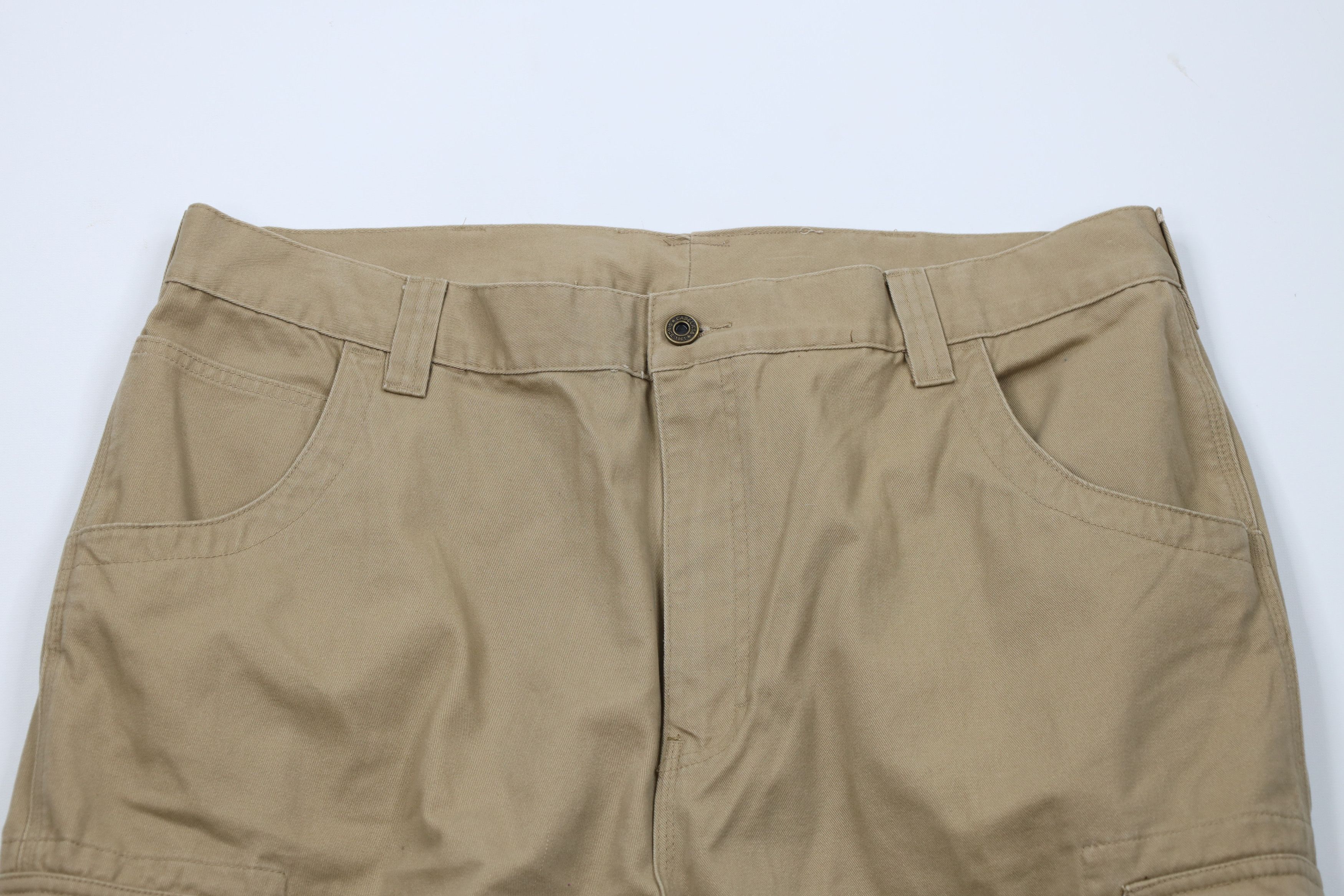 Cabelas Vintage 90s Cabelas Baggy Wide Leg Cargo Pants Beige Cotton Size US 38 / EU 54 - 2 Thumbnail