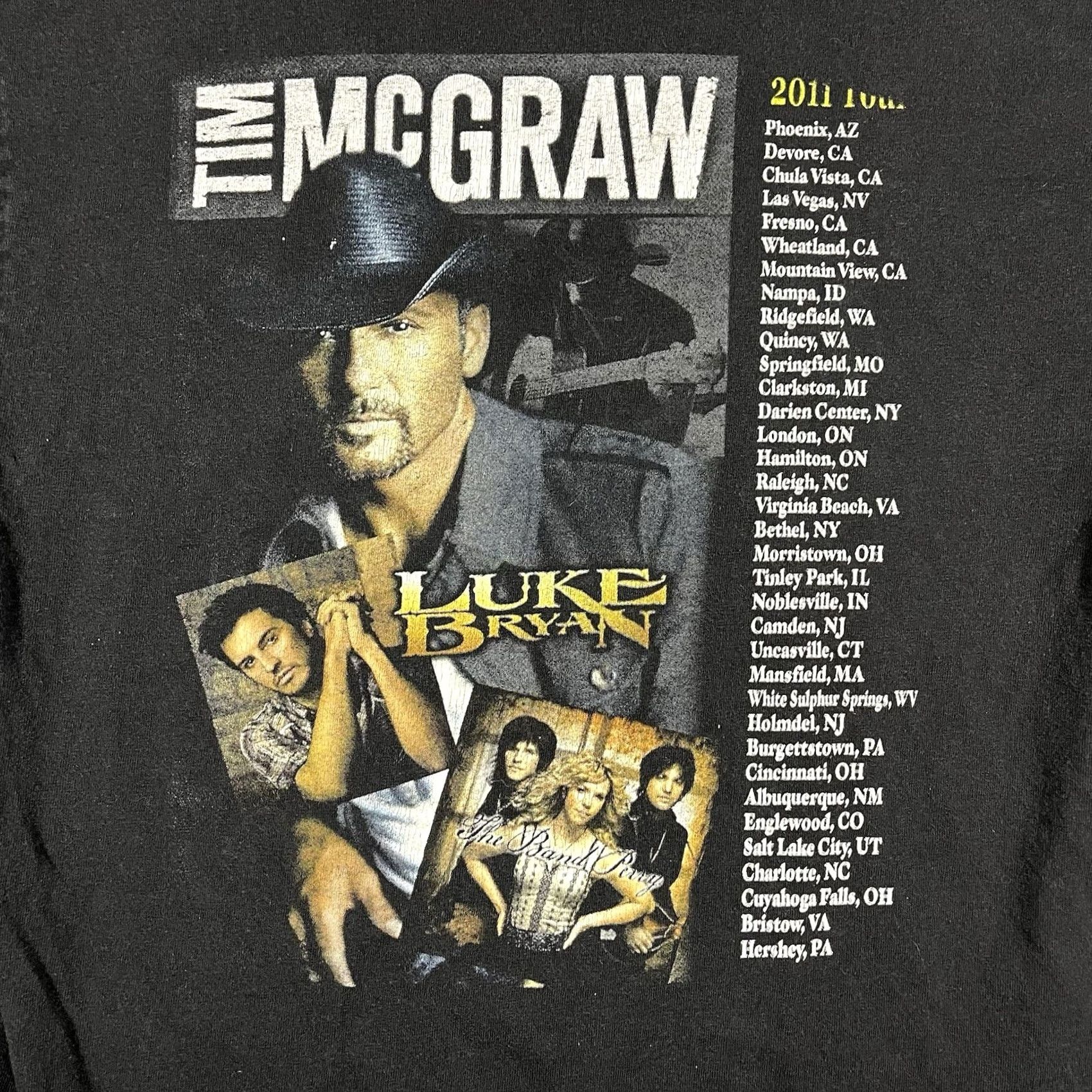 Vintage Tim McGraw 2011 Tour Shirt Mens M Black Cotton T-Shirt Graphic Print Size US M / EU 48-50 / 2 - 5 Thumbnail