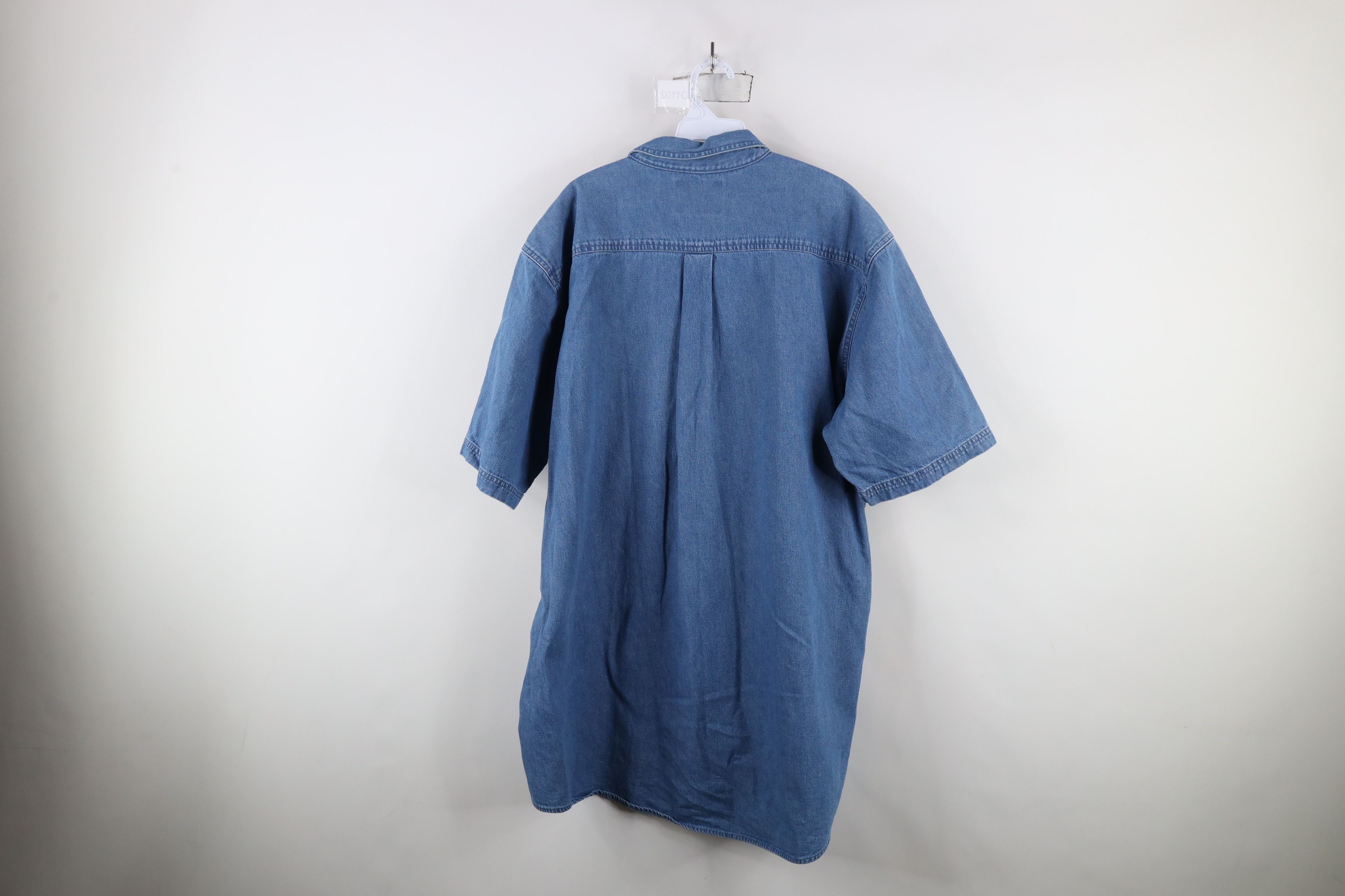 Dickies × Vintage Vintage Dickies Short Sleeve Denim Jean Button Down Shirt Size US XXL / EU 58 / 5 - 9 Thumbnail