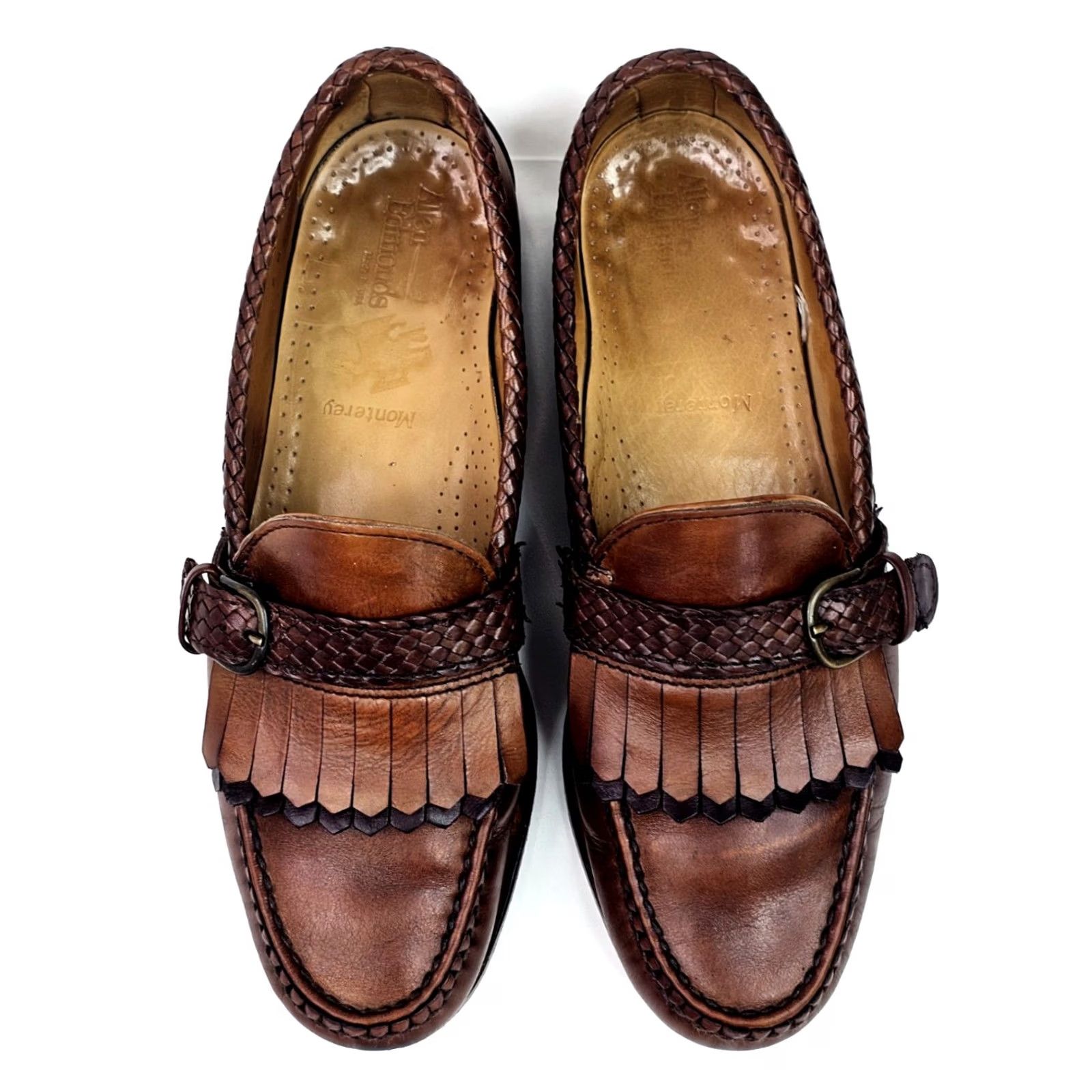 Allen Edmonds Allen Edmonds Monterey Woven Leather Loafer Men 9D Brown Buckle Kiltie Dress Oxford Shoes Size US 9 / EU 42 - 7 Thumbnail
