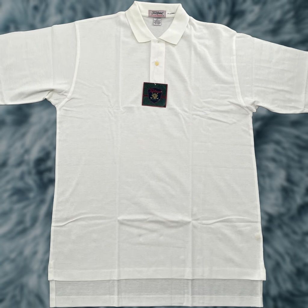 VINTAGE Titleist Golf Polo Shirt Adult Large White Short Sleeve