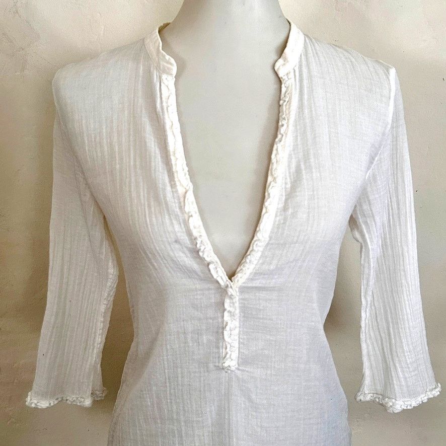 Puma Vintage Nuala Puma Christy Turlington Sheer 3/4 Sleeve Top Size L / US 10 / IT 46 - 2 Thumbnail
