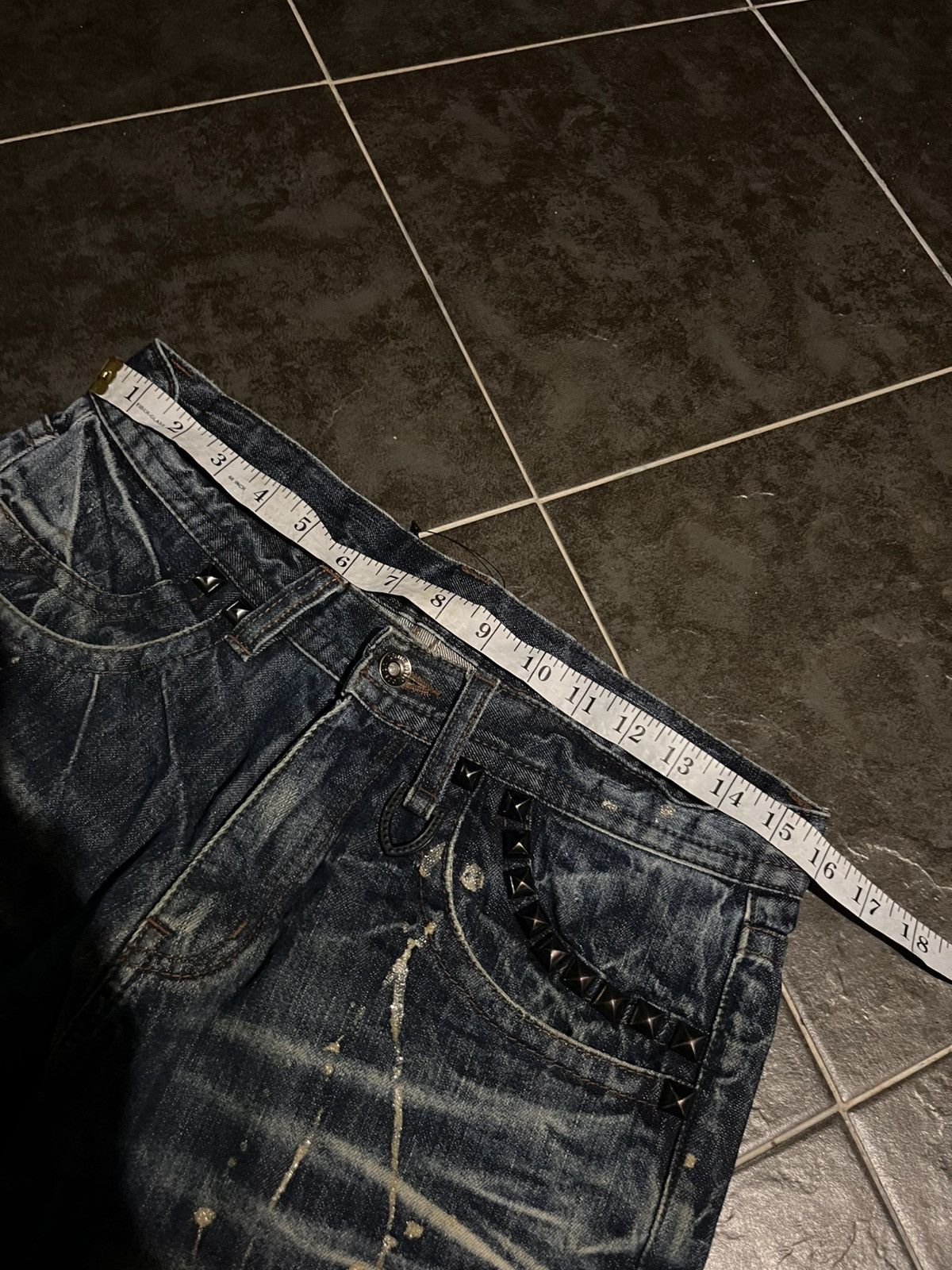 Japanese Brand 💥Semantic Design Skull Distressed Jeans Size US 31 - 18 Thumbnail