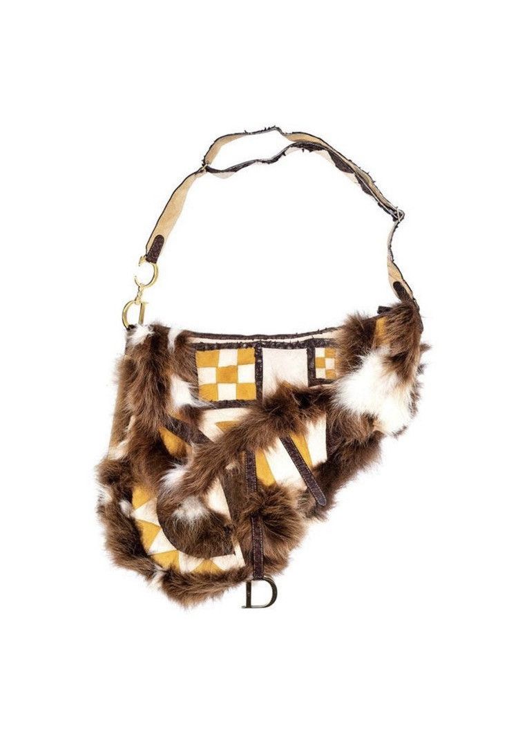 Dior By John Galliano Runway Fw02 Oversized Fur Saddle Bag, Women's