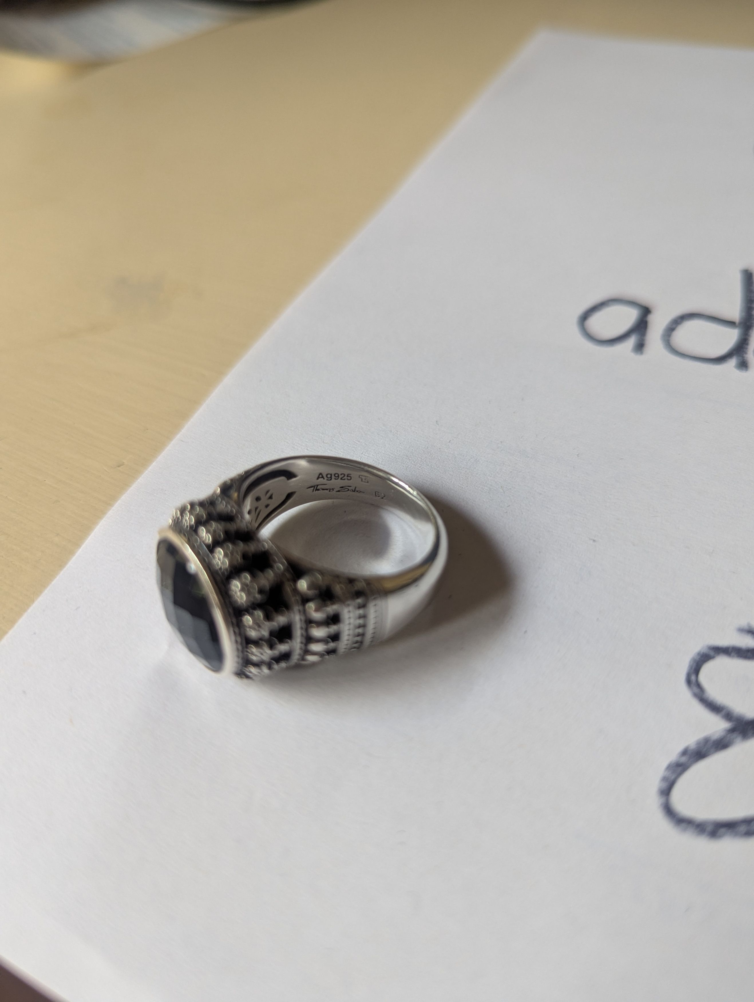 Thomas Sabo Onyx Skull Ring Size ONE SIZE - 5 Thumbnail