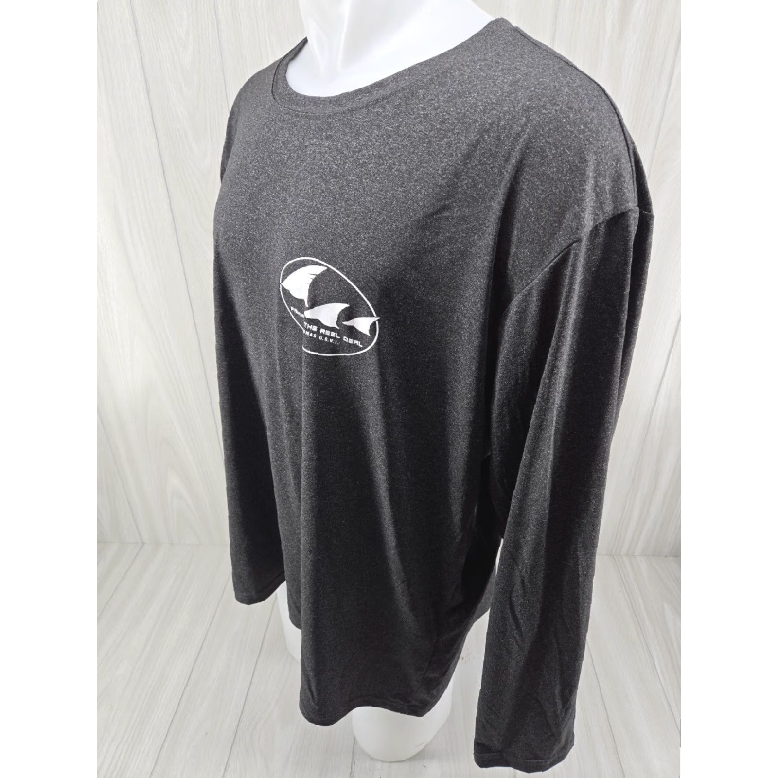 Vintage Spicy Tuna Shirt Men 2XL Gray St. Thomas USVI Performance Fishing Long Sleeve Shirt Pullover Beach Outdoor UV Protection Size US XXL / EU 58 / 5 - 4 Thumbnail