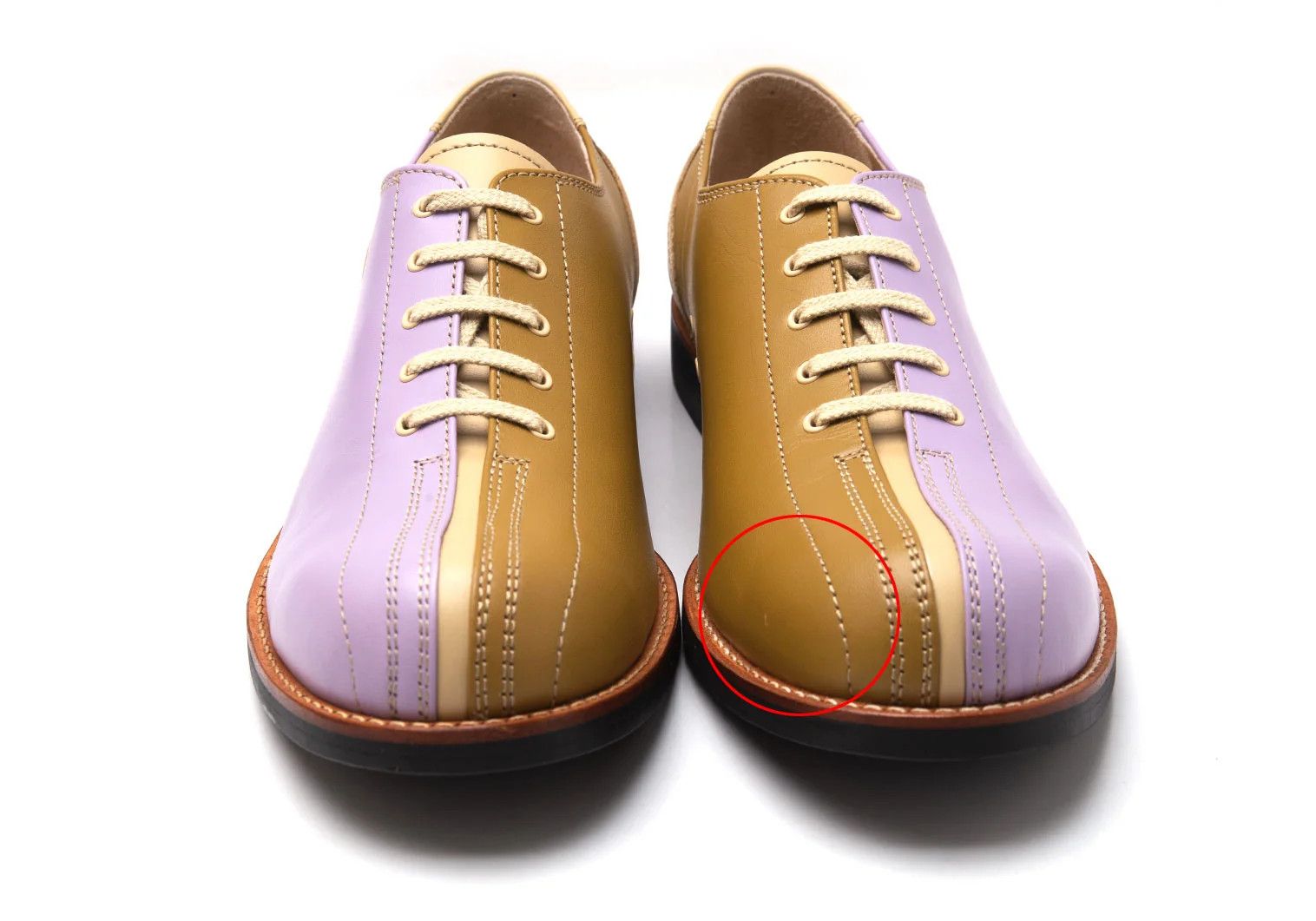 Comme des Garcons Homme Plus Bicolor Leather Shoes Beige Purple Size 27 Size US 9 / EU 42 - 2 Thumbnail