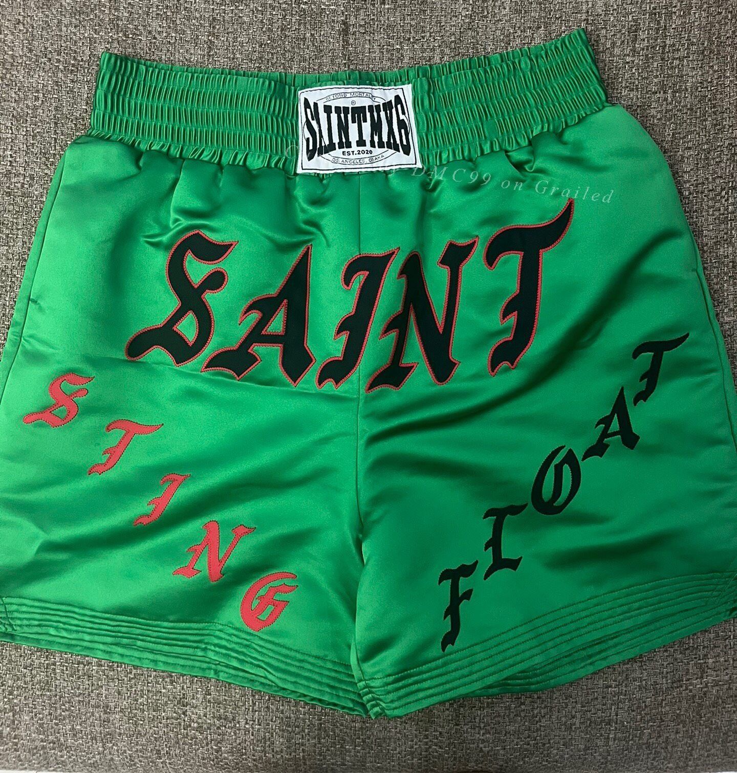 Saint Michael Saint Michael Embroidered Silk Boxing Shorts Size US 36 / EU 52 - 1 Thumbnail