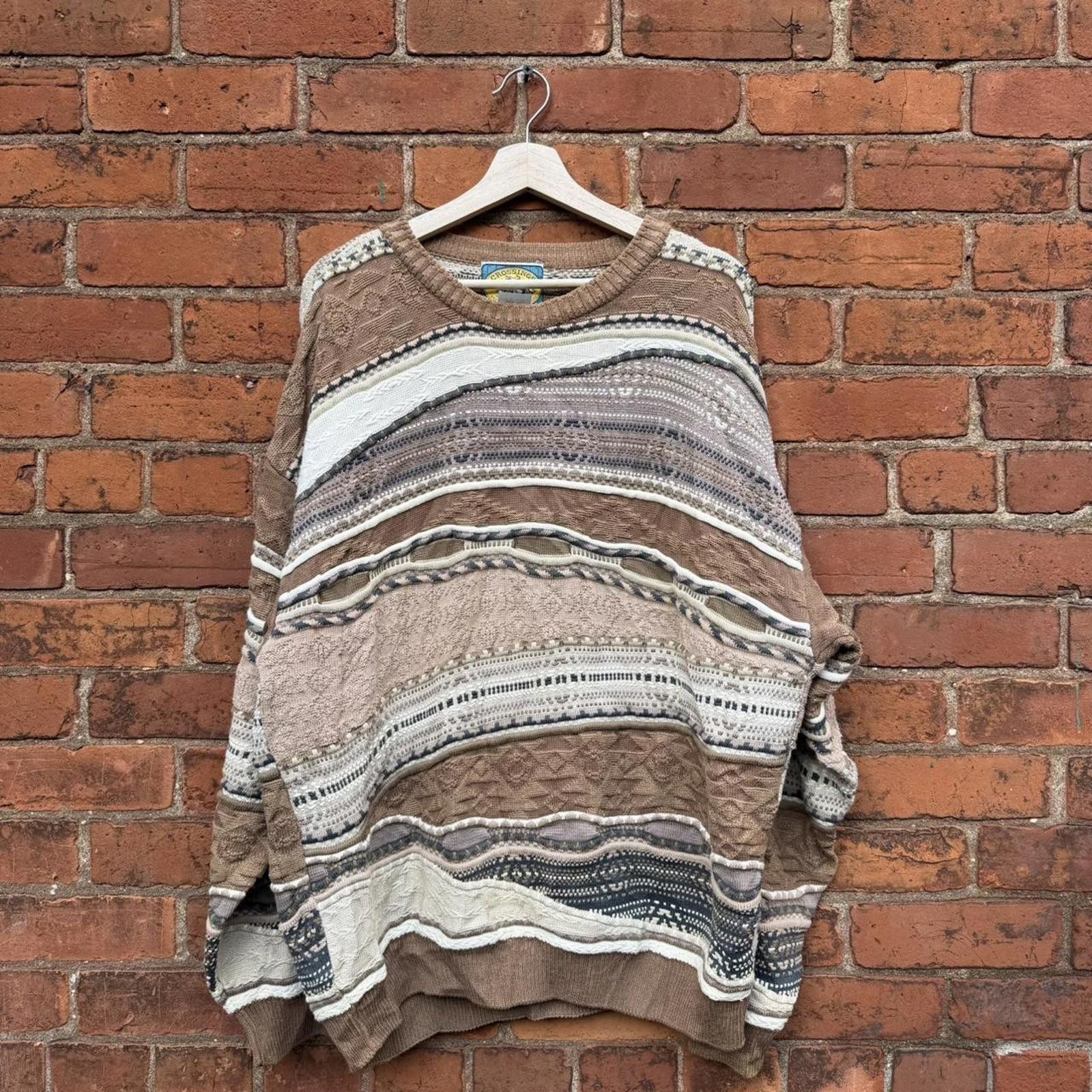 Other vintage crossings coogi style 3D knit sweater L/XL Size US L / EU 52-54 / 3 - 4 Thumbnail