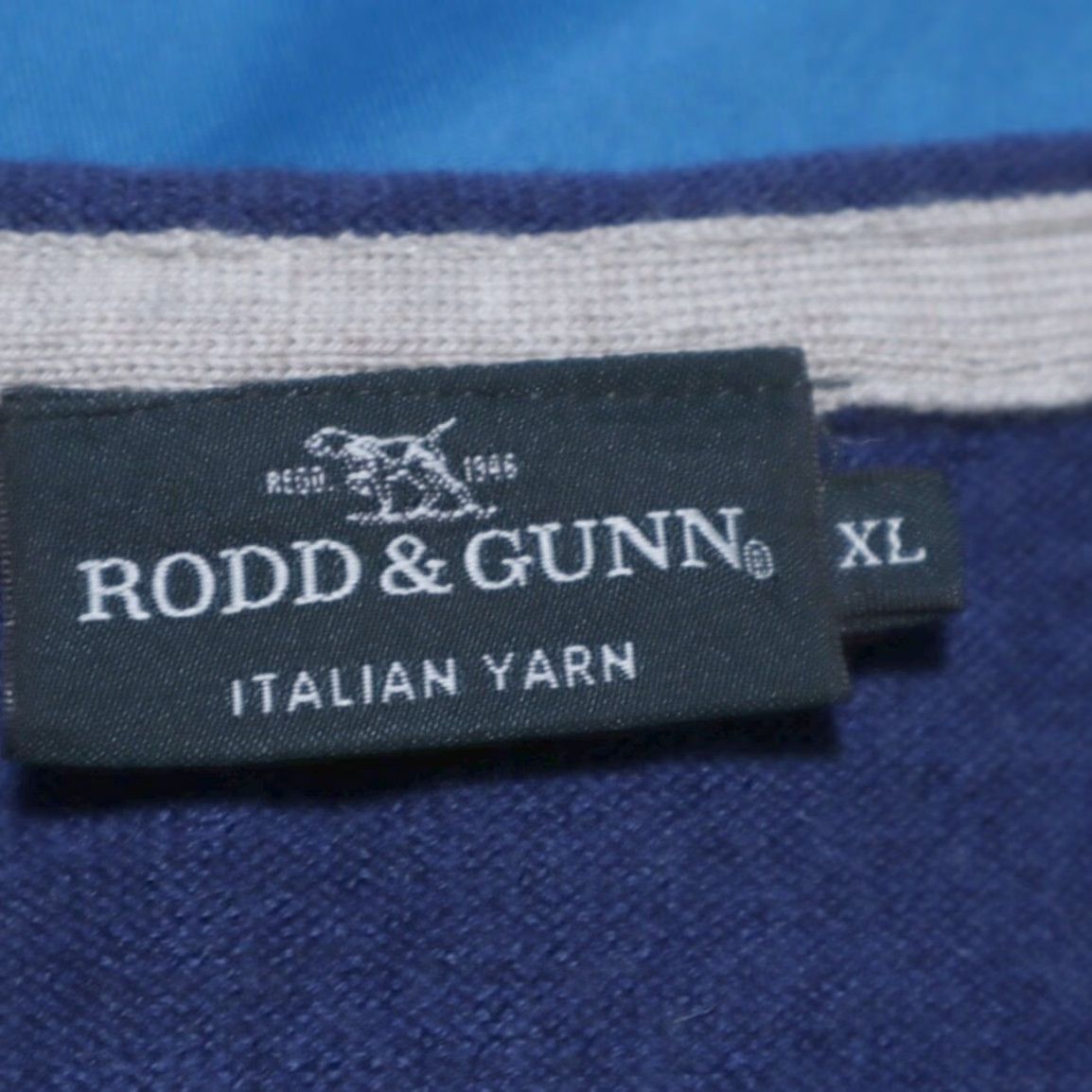Rodd & Gunn Rodd & Gunn Extra Fine Merino Solid V-Neck Long Sleeve Sweatshirt Blue Men's XL Shirt Size US XL / EU 56 / 4 - 5 Thumbnail