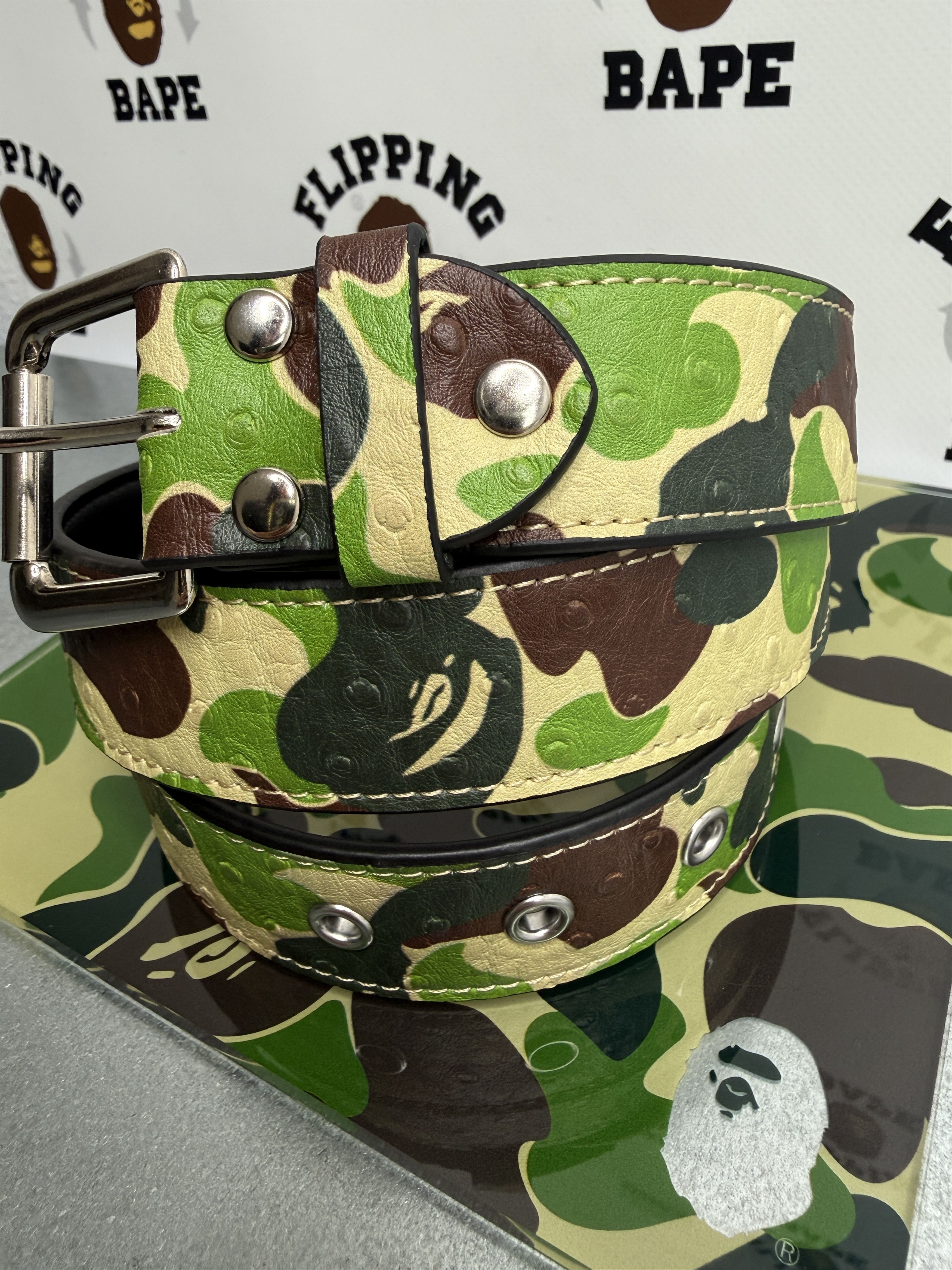 Bape BAPE ABC CAMO PU OSTRICH BELT (L/36) Size 36 - 2 Thumbnail