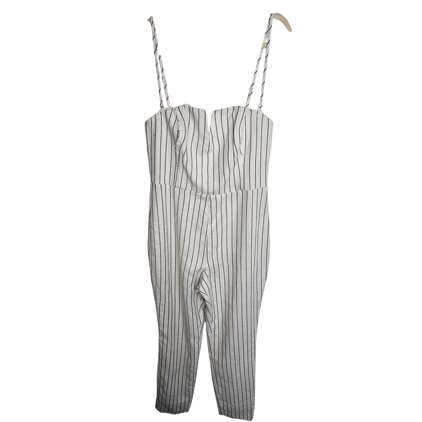 REVOLVE NEW NBD Revolve Black White Striped Jumpsuit Women M Boning Size 30" / US 8 / IT 44 - 1 Thumbnail
