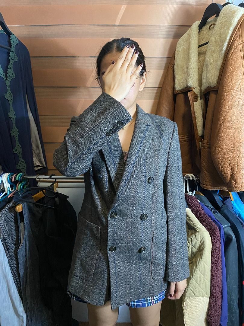 Tomorrowland Macphee Japan Vintage Tweed Double-Breasted Jacket Size S / US 4 / IT 40 - 3 Thumbnail