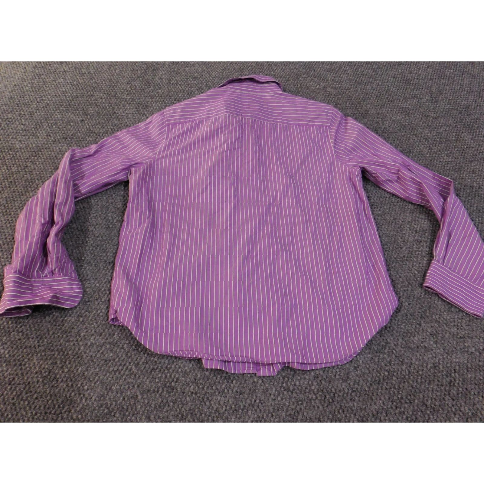 Ralph Lauren Lauren Ralph Lauren Shirt Mens Medium Purple Striped Button Up Long Sleeve Dress Shirt Classic Fit Size US M / EU 48-50 / 2 - 7 Thumbnail