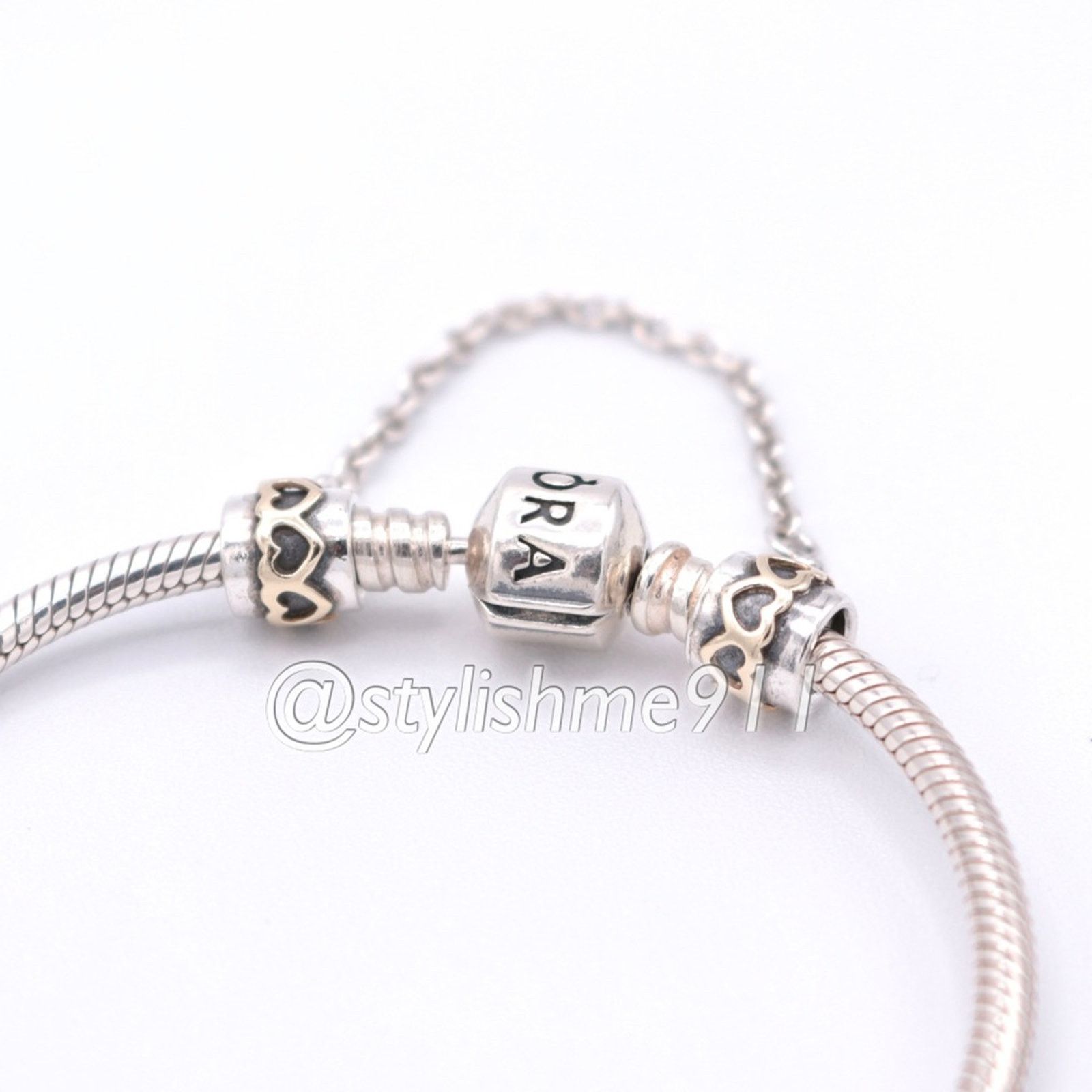 pandora Authentic PANDORA Two Tone Heart Safety Chain - 790307-05 Size ONE SIZE - 5 Thumbnail