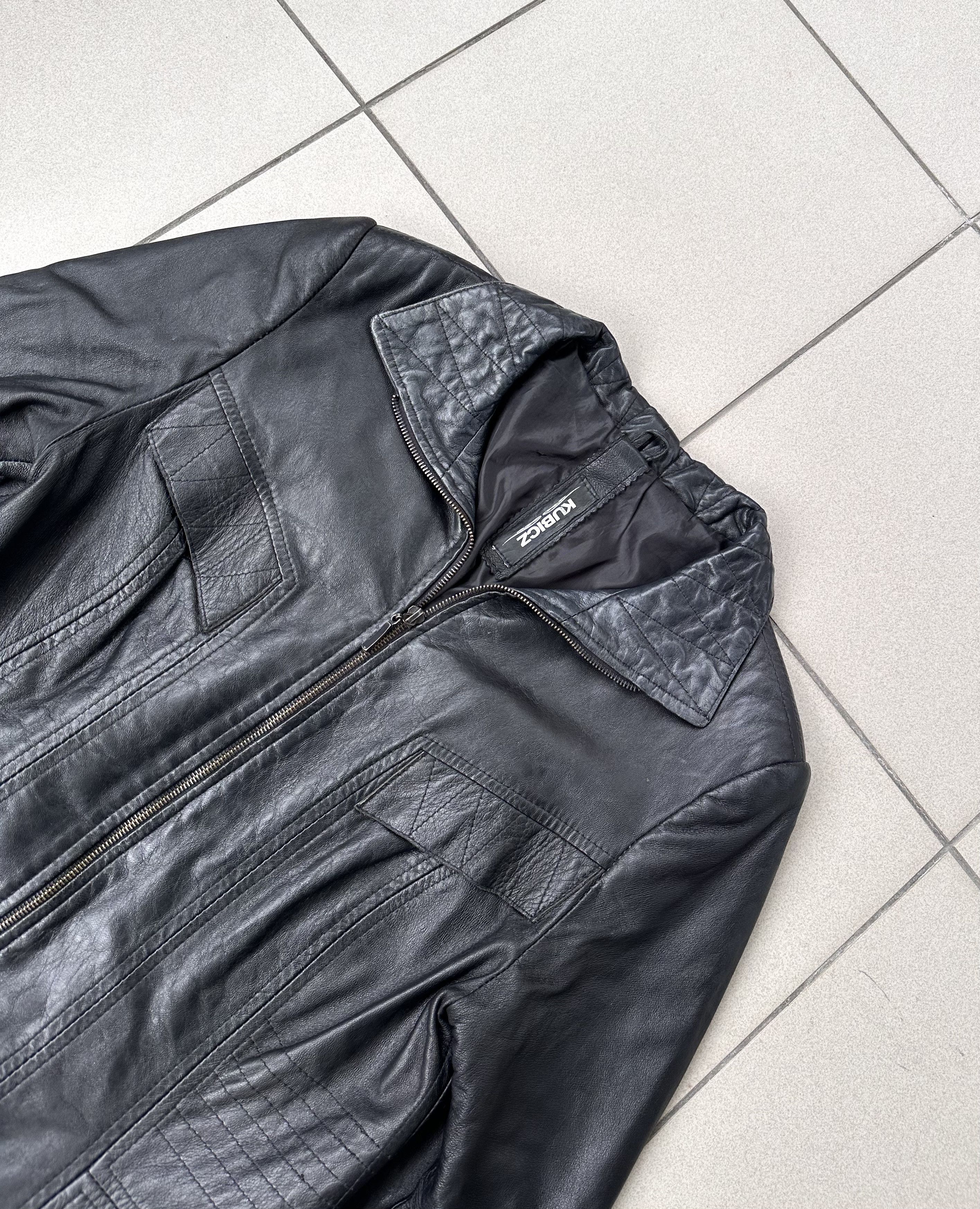 Vintage Vintage Avant Garde women biker boxy leather jacket Size L / US 10 / IT 46 - 3 Thumbnail
