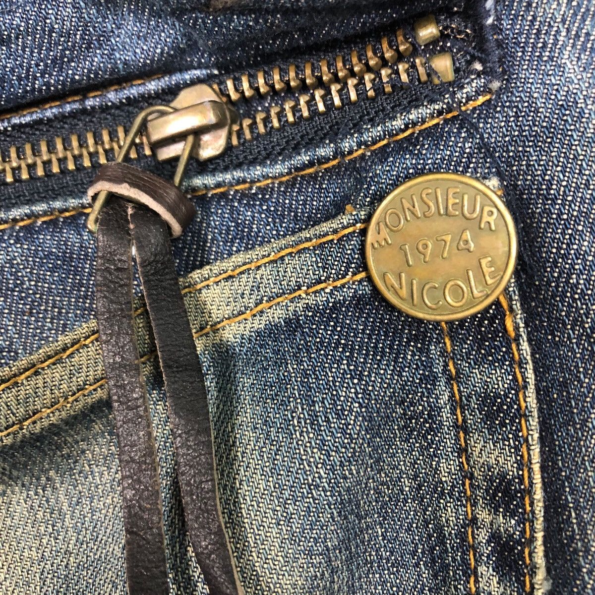Japanese Brand Monsieur Nicole Vintage Distressed Denim Rare Fade Size 34" / US 12 / IT 48 - 14 Thumbnail