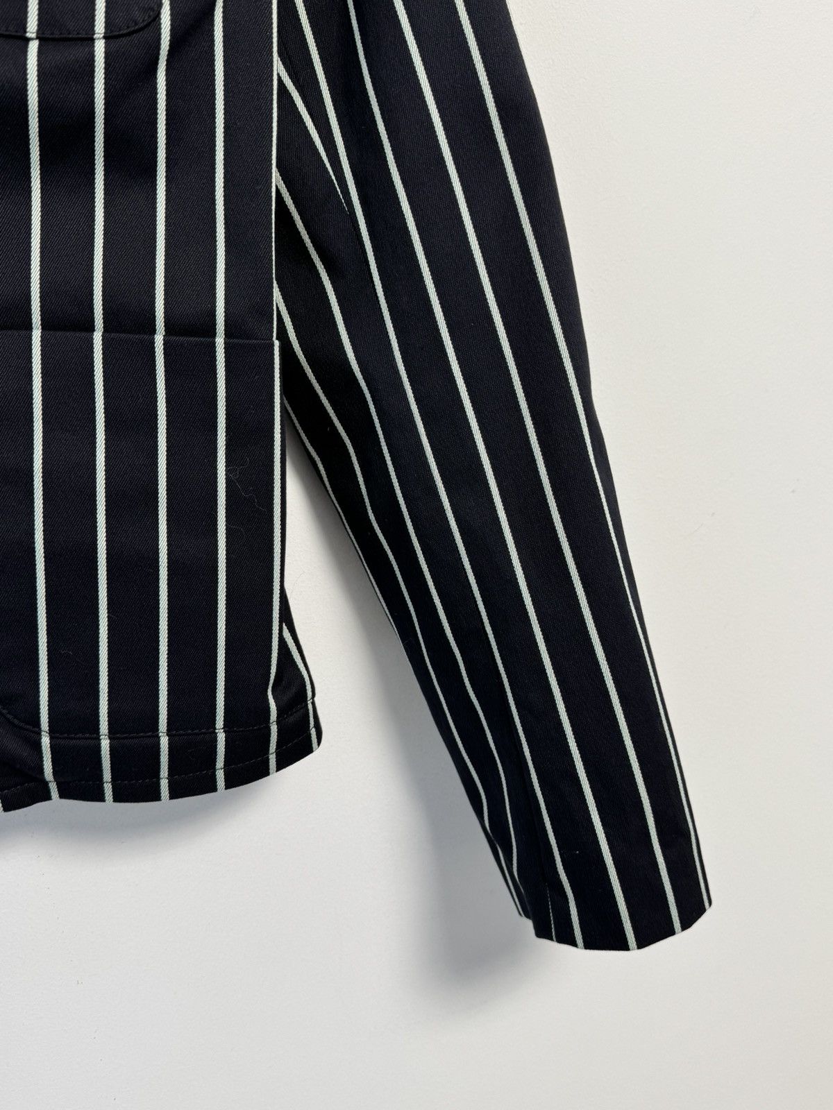 Lacoste LACOSTE Womens 2 Button Blazer Jacket Medium Black Striped Size M / US 6-8 / IT 42-44 - 8 Thumbnail