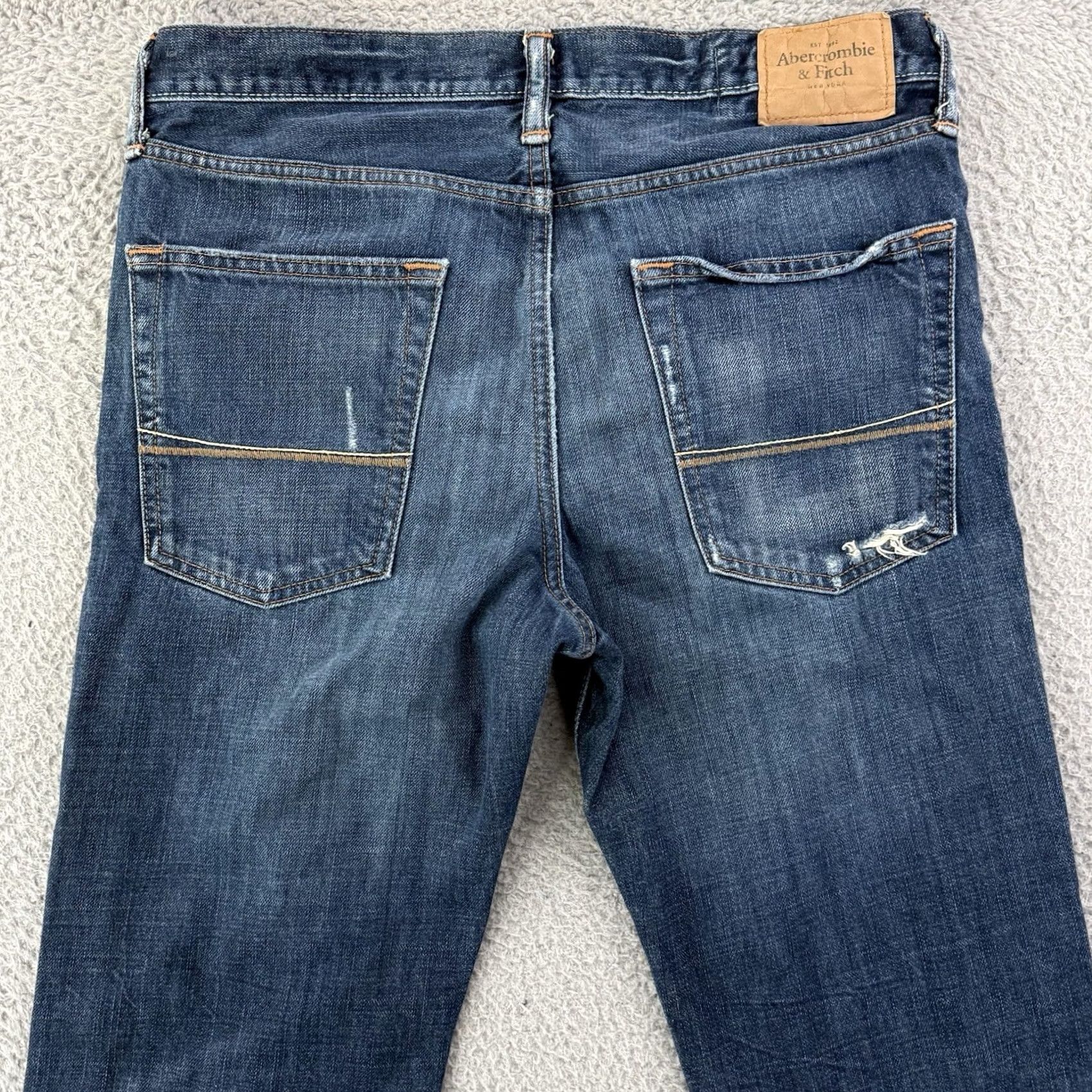 Abercrombie & Fitch VINTAGE Abercrombie & Fitch Jeans Mens 32x34 Blue Straight Button Fly Denim Distress Y2K Size US 32 / EU 48 - 7 Thumbnail