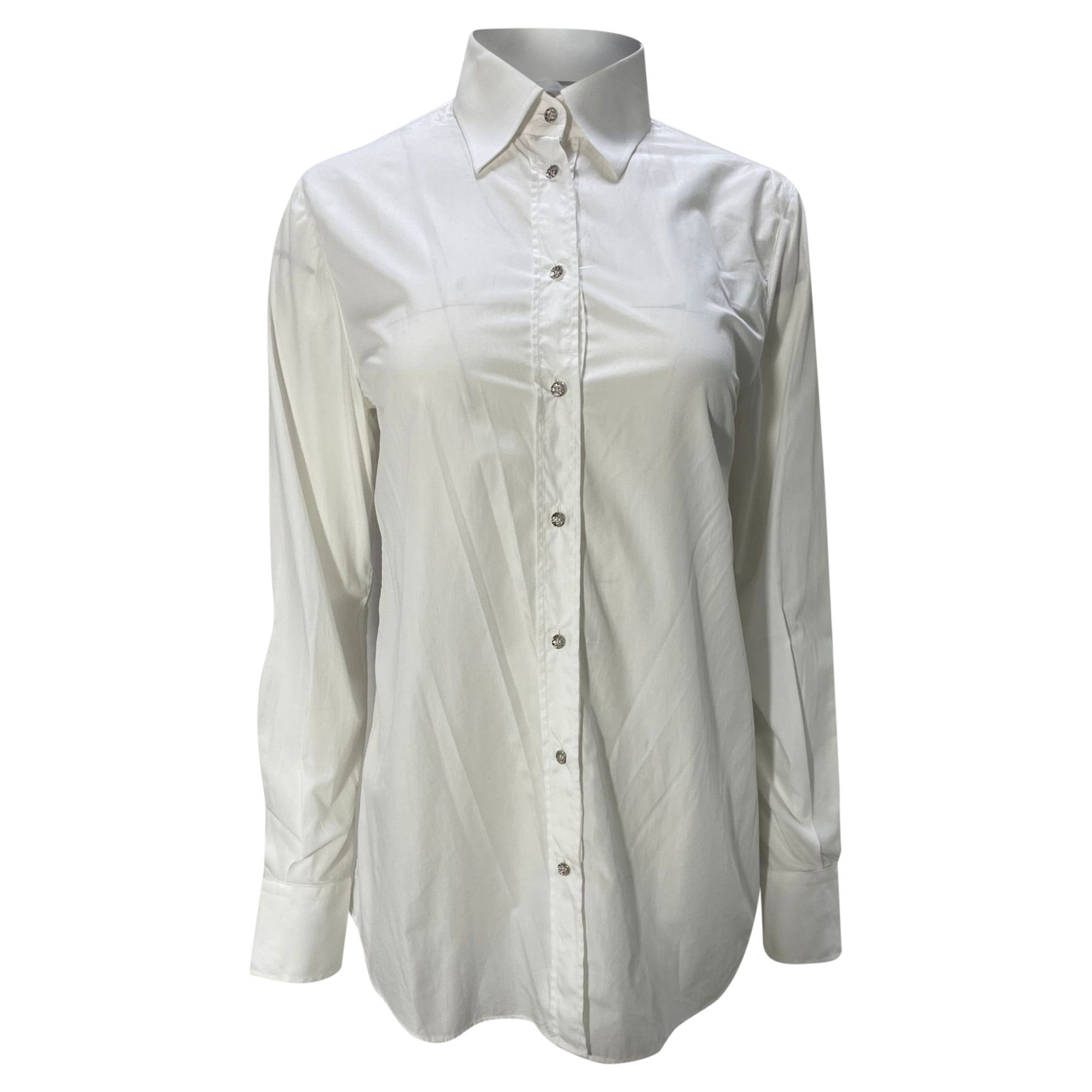 Dolce & Gabbana Dolce & Gabbana Pussy Bow Shirt in White Cotton Size XS / US 0-2 / IT 36-38 - 1 Thumbnail