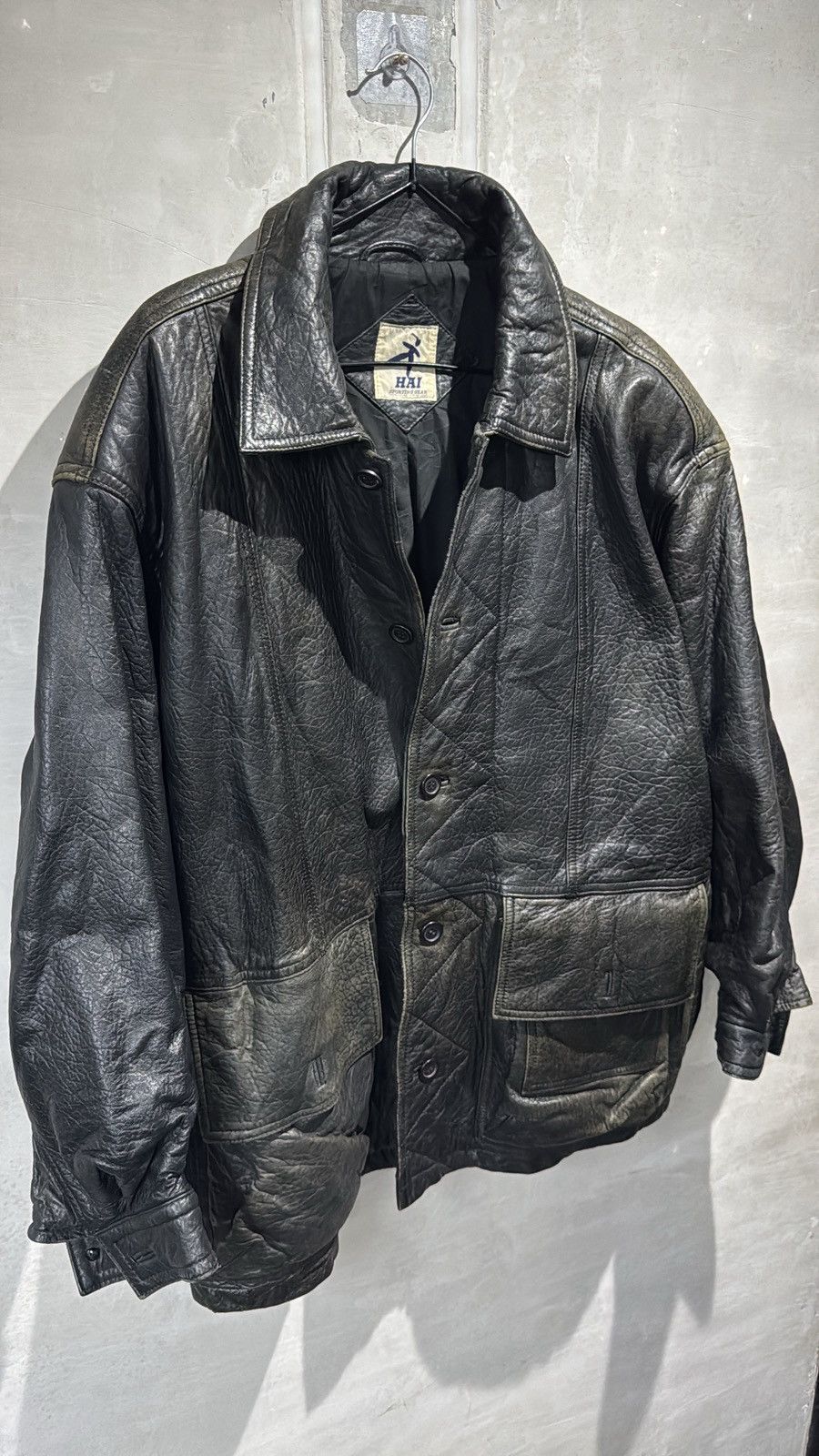 Hai Sporting Gear VINTAGE 80s HAI SPORTING GEAR ISSEY MIYAKE LEATHER JACKET Size US L / EU 52-54 / 3 - 14 Thumbnail