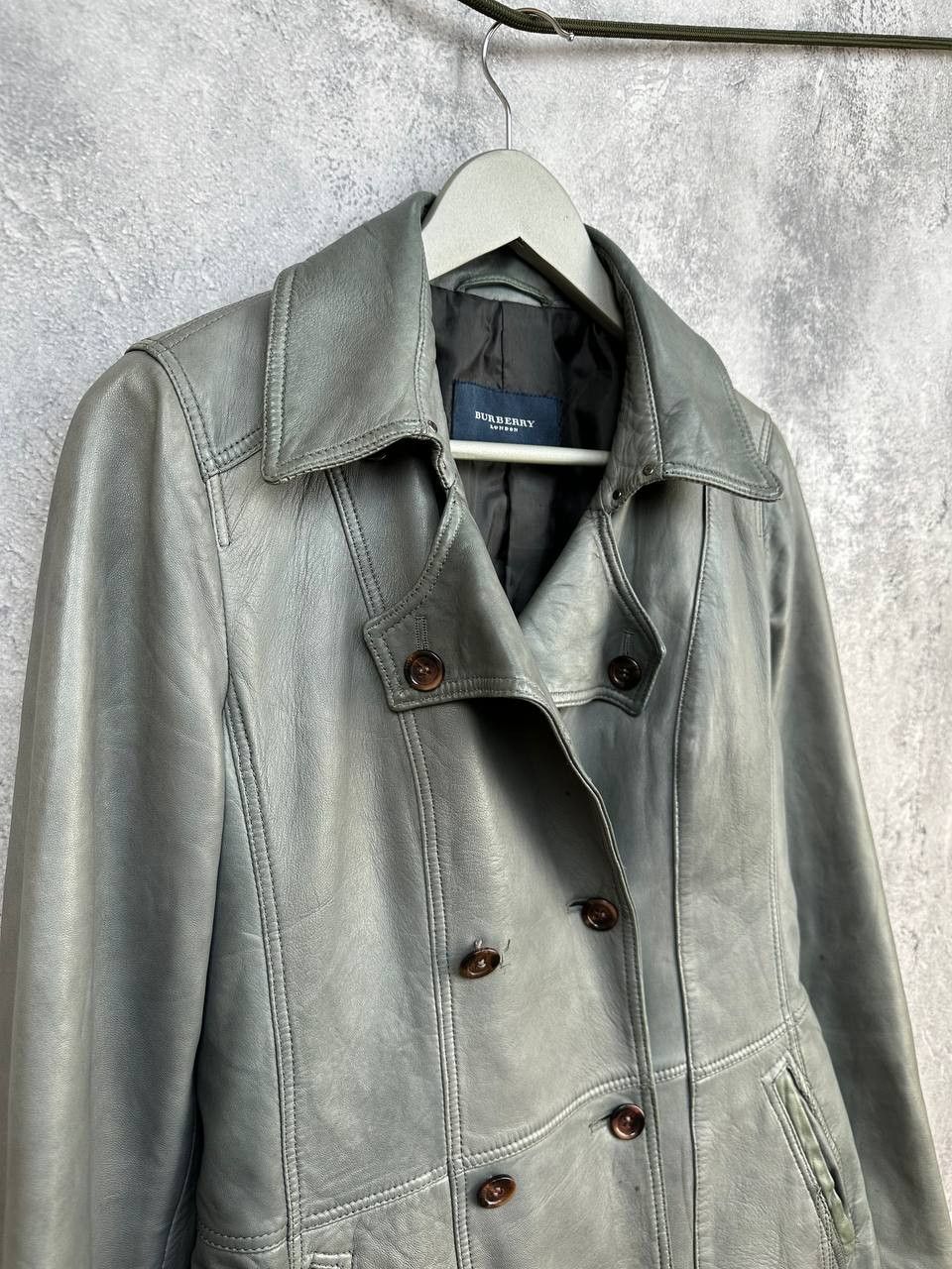 Burberry Burberry London Leather Biker Jacket Double Breasted Gray Size M / US 6-8 / IT 42-44 - 3 Thumbnail