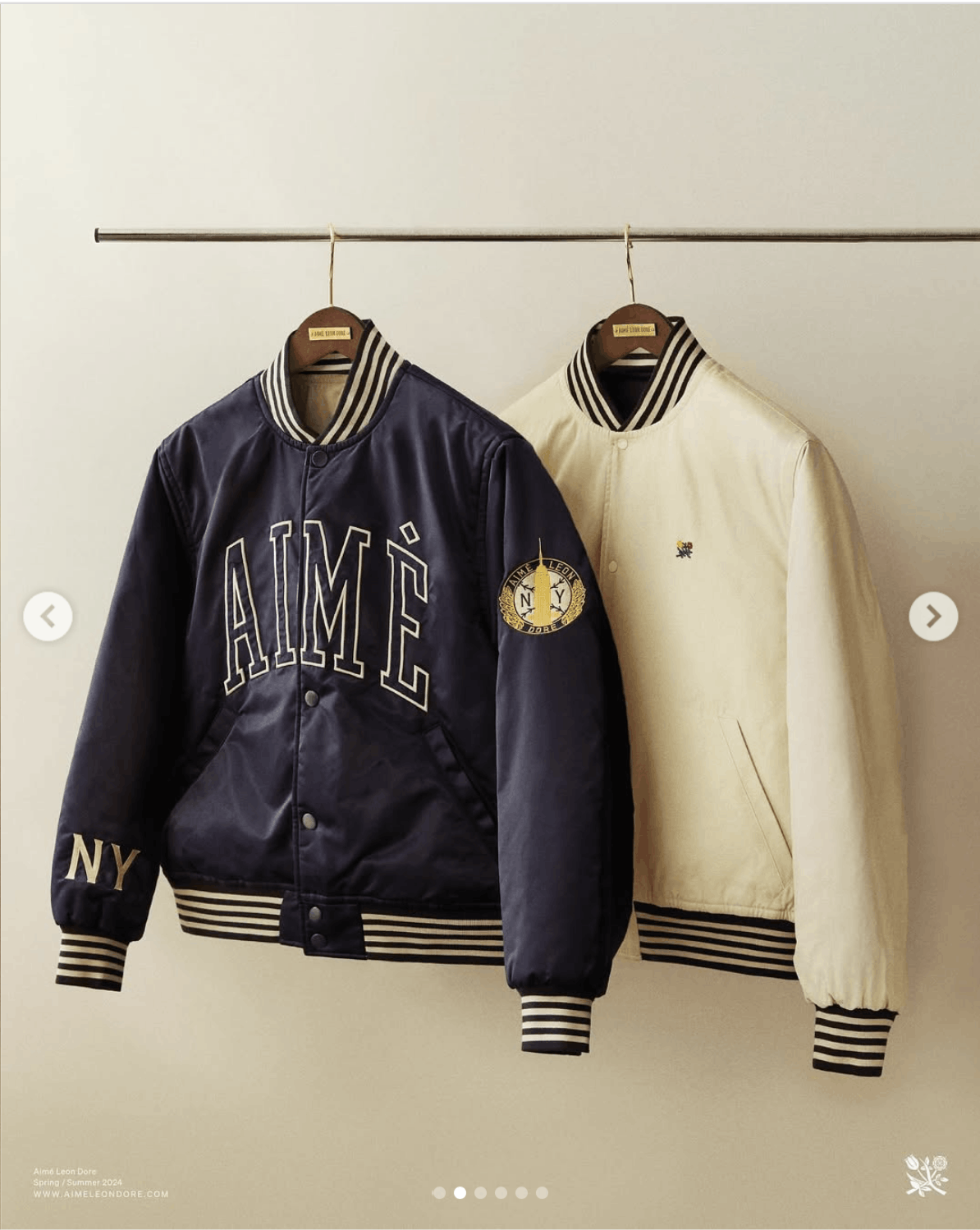 ウェア Aime Leon Dore Reversible Varsity Jacket Aime Leon Dore Reversible Varsity Jacket Cream/Green Men's